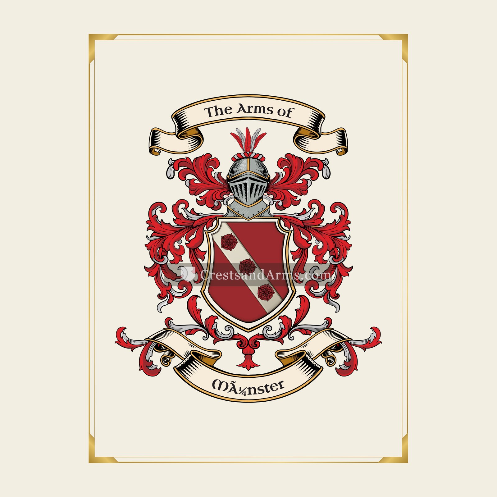 With gold border