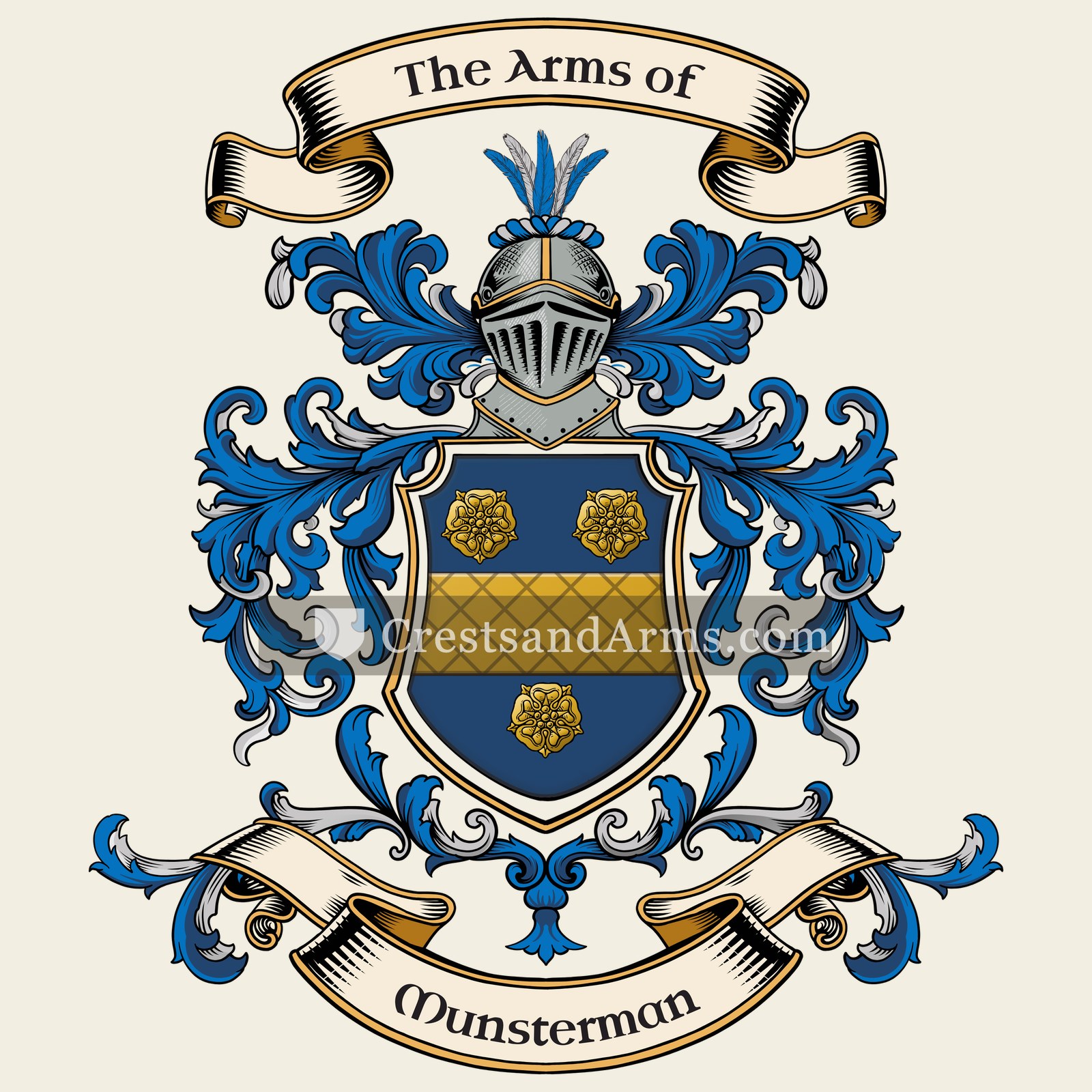 The Munsterman coat of arms, drawn from the recorded blazon