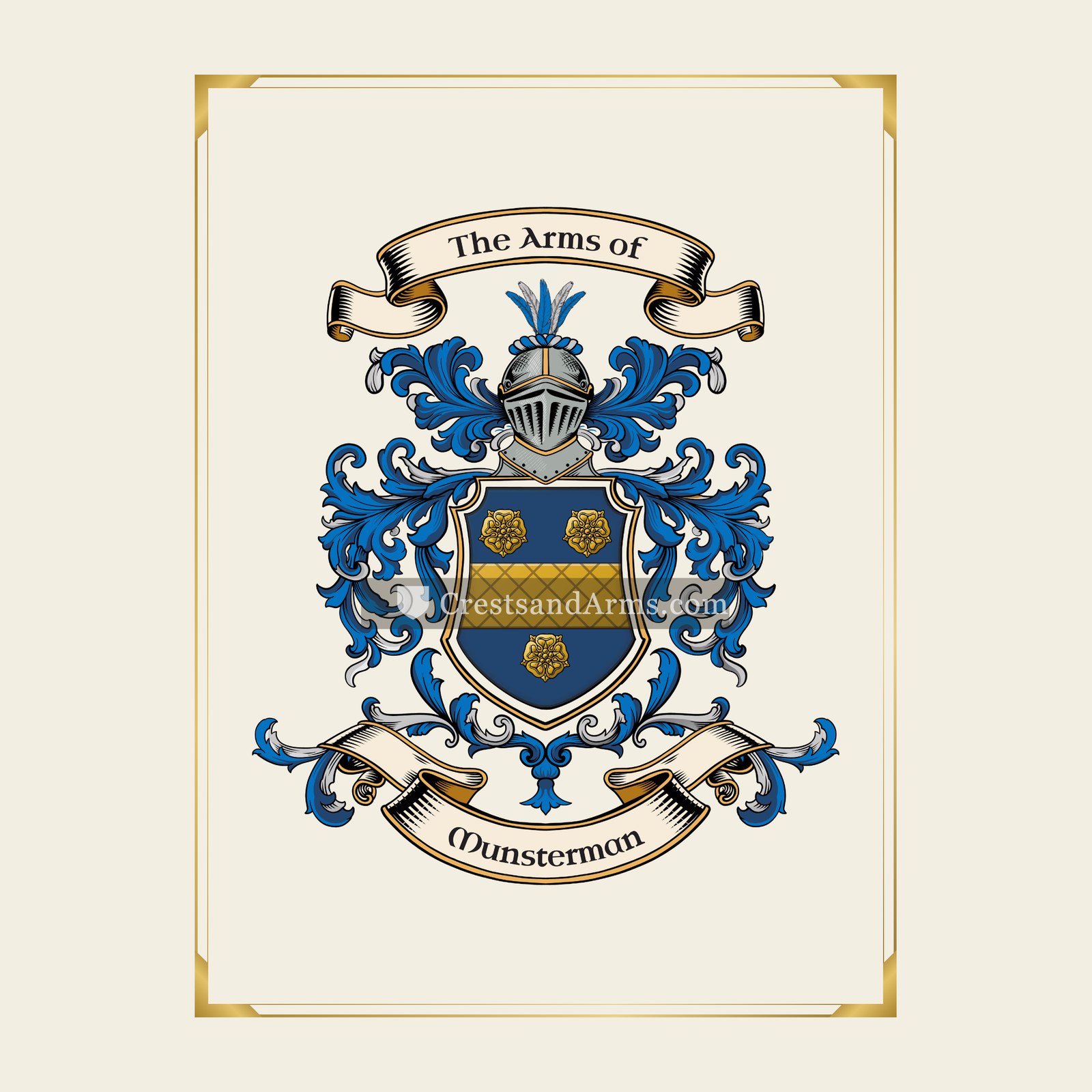 With gold border