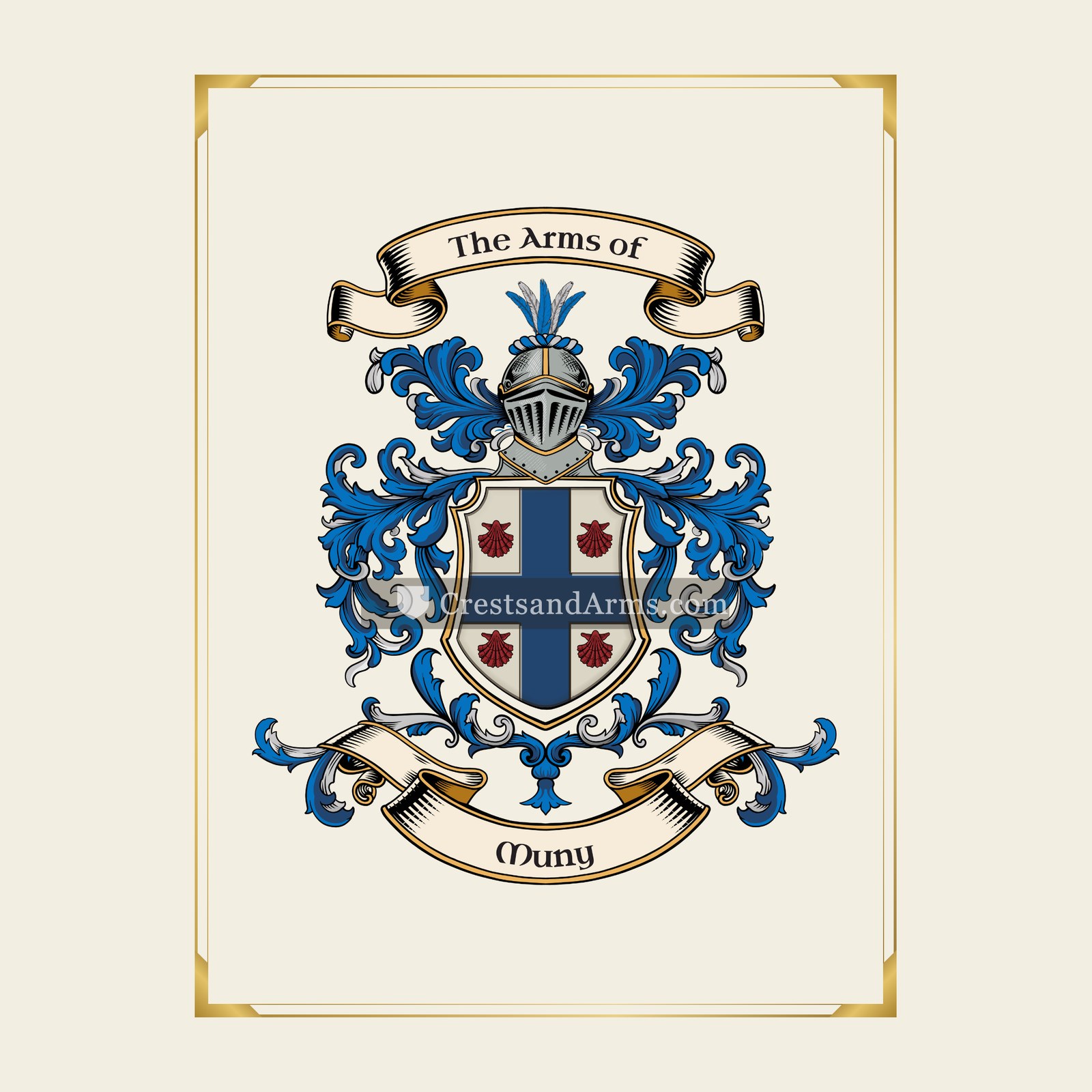 With gold border