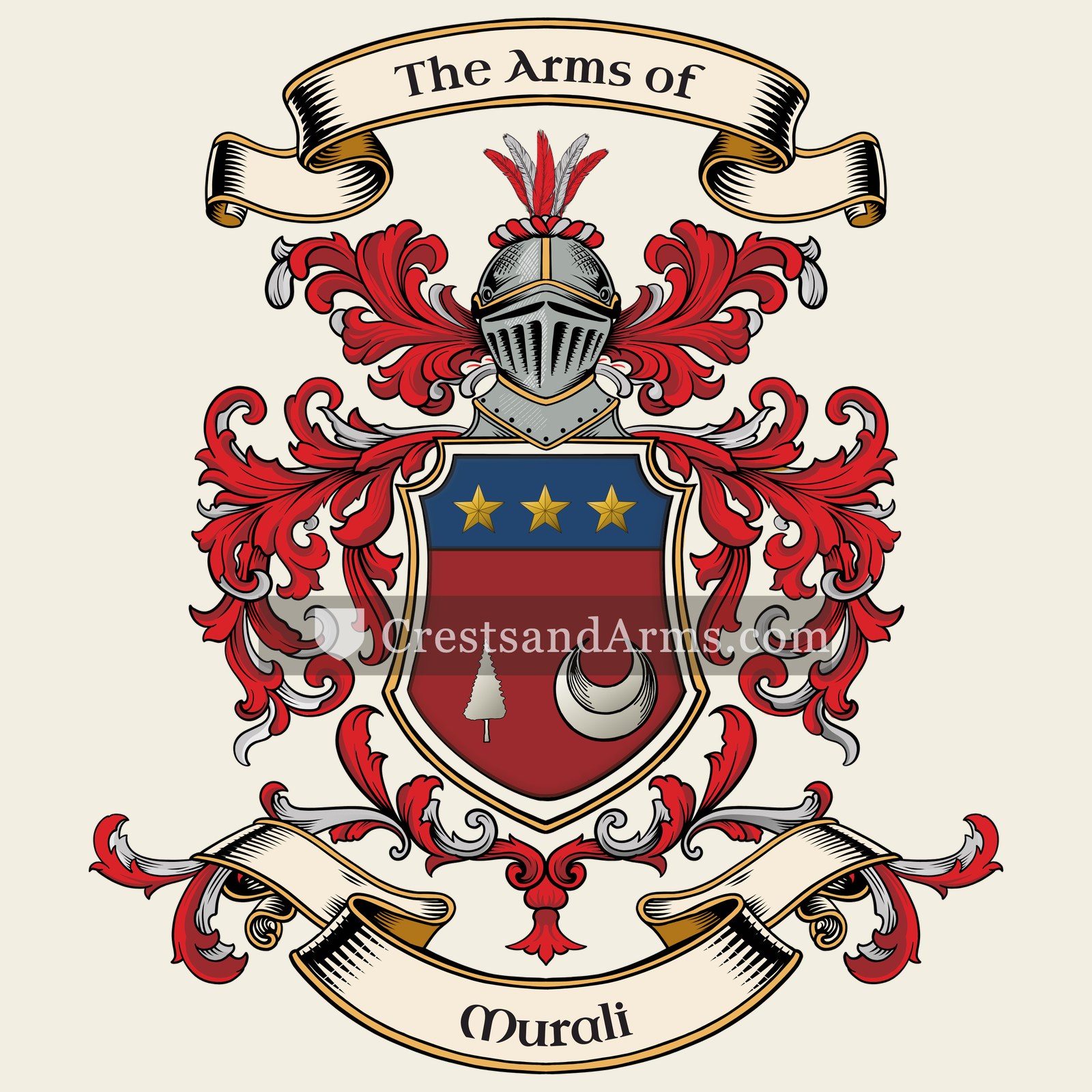 The Murali coat of arms, drawn from the recorded blazon