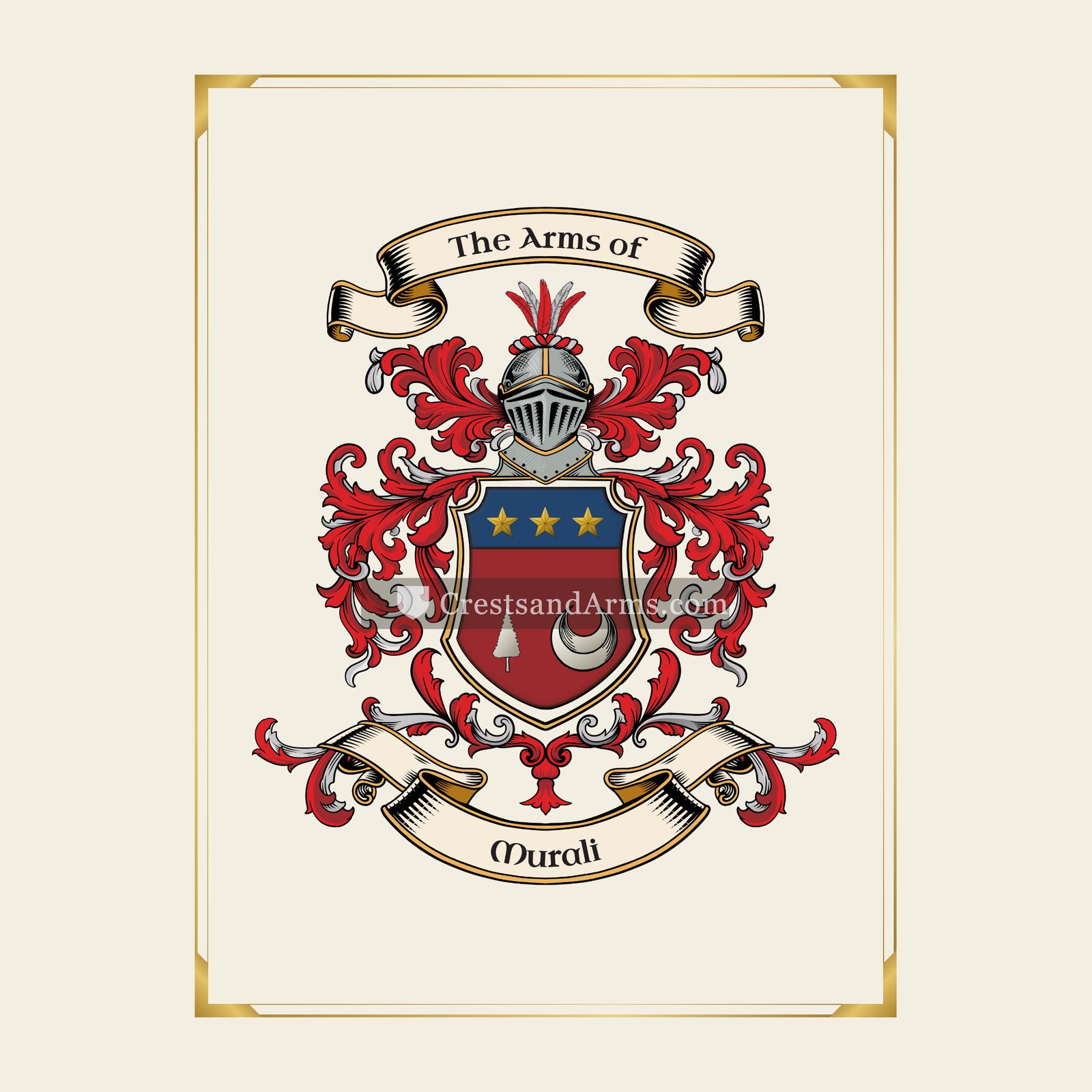 With gold border