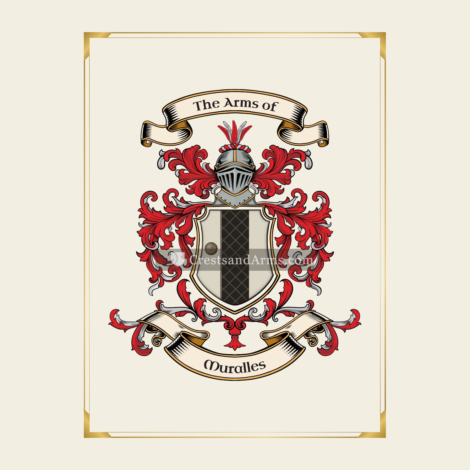 With gold border