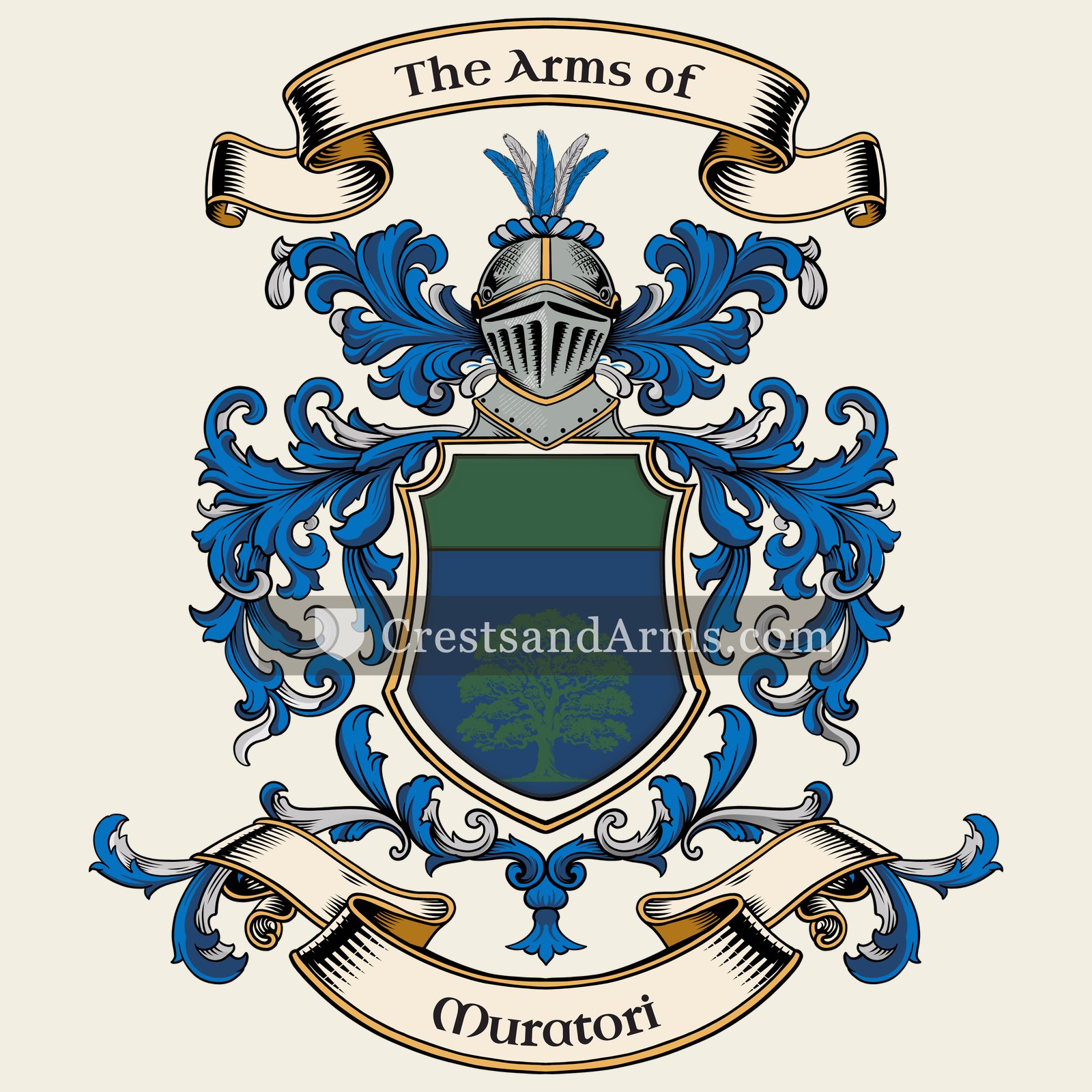 The Muratori coat of arms, drawn from the recorded blazon