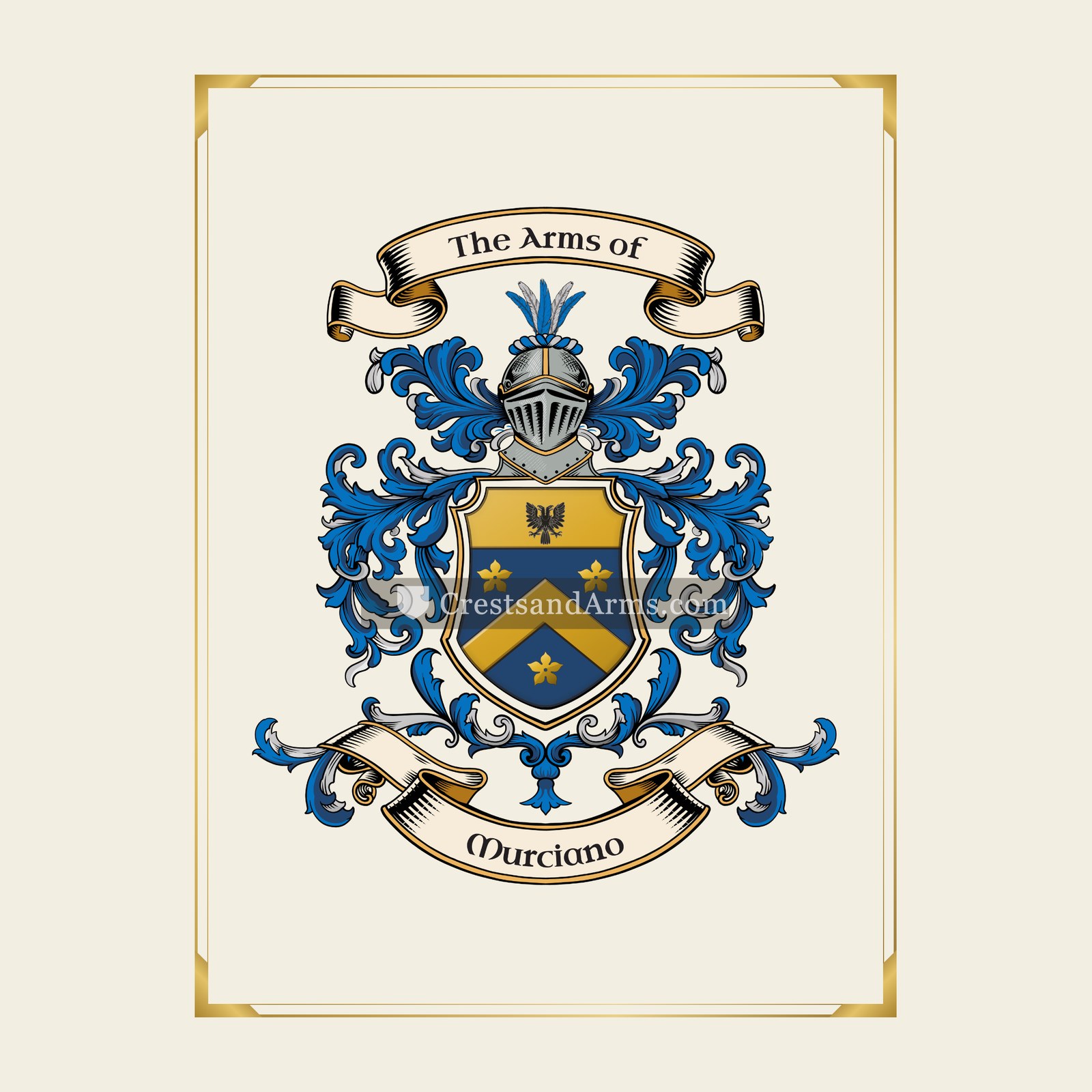 With gold border