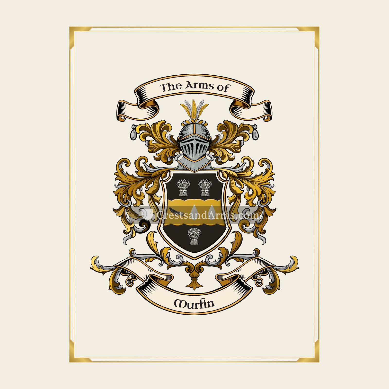 With gold border