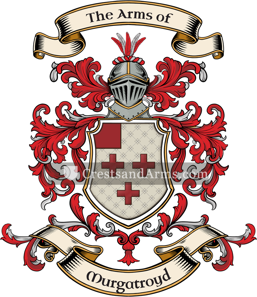 The Murgatroyd coat of arms, drawn from the recorded blazon