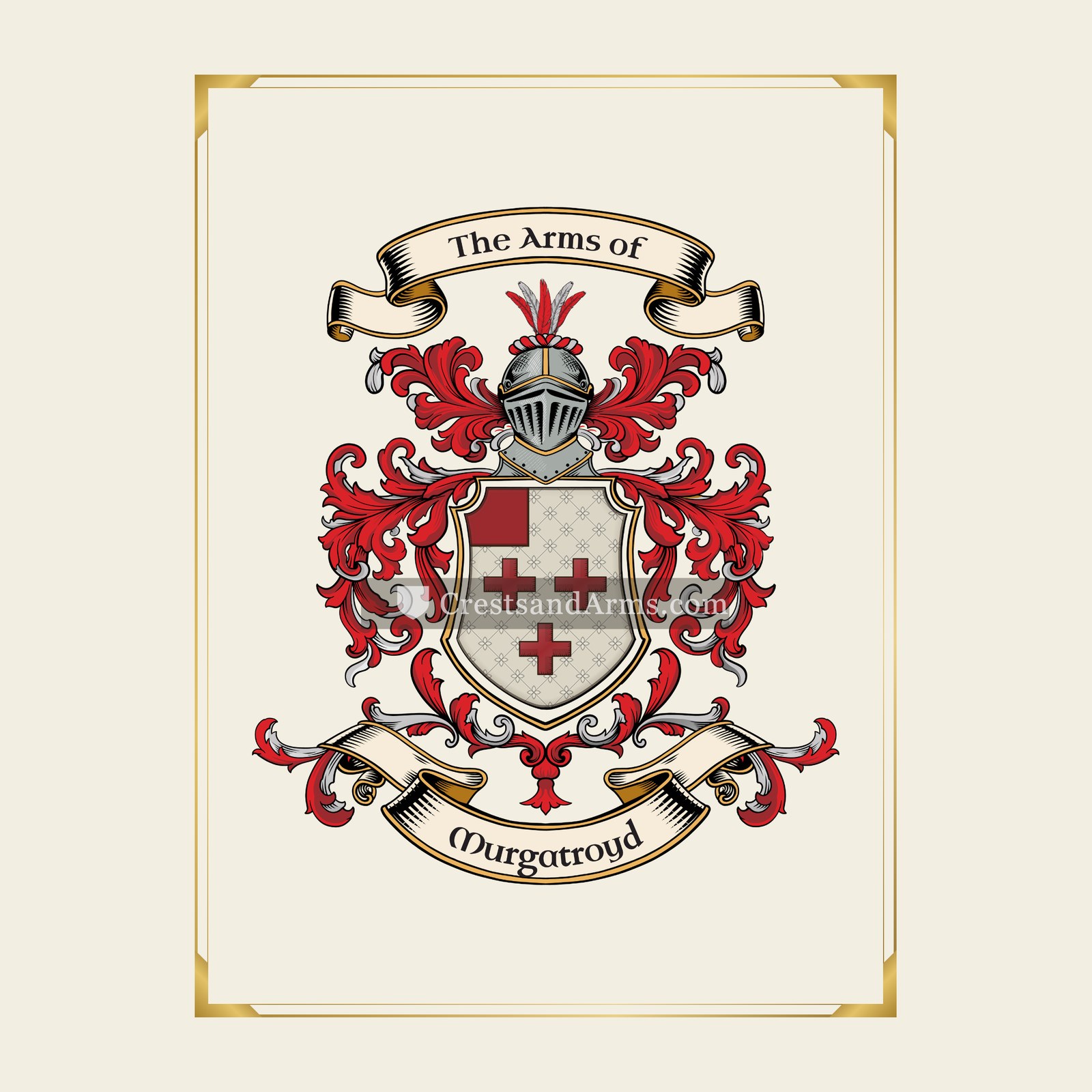 With gold border