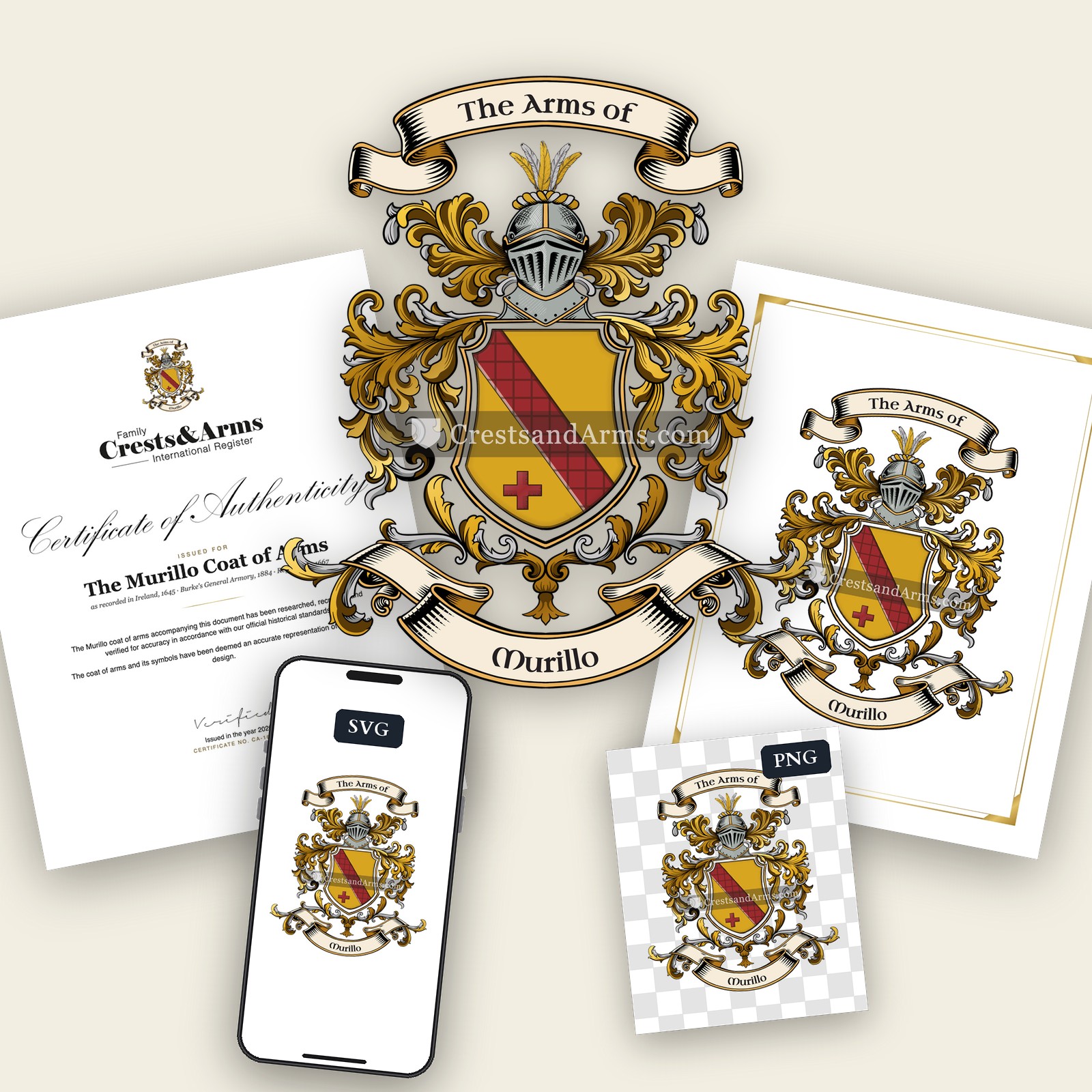 The Murillo arms on the coat of arms — digital pack