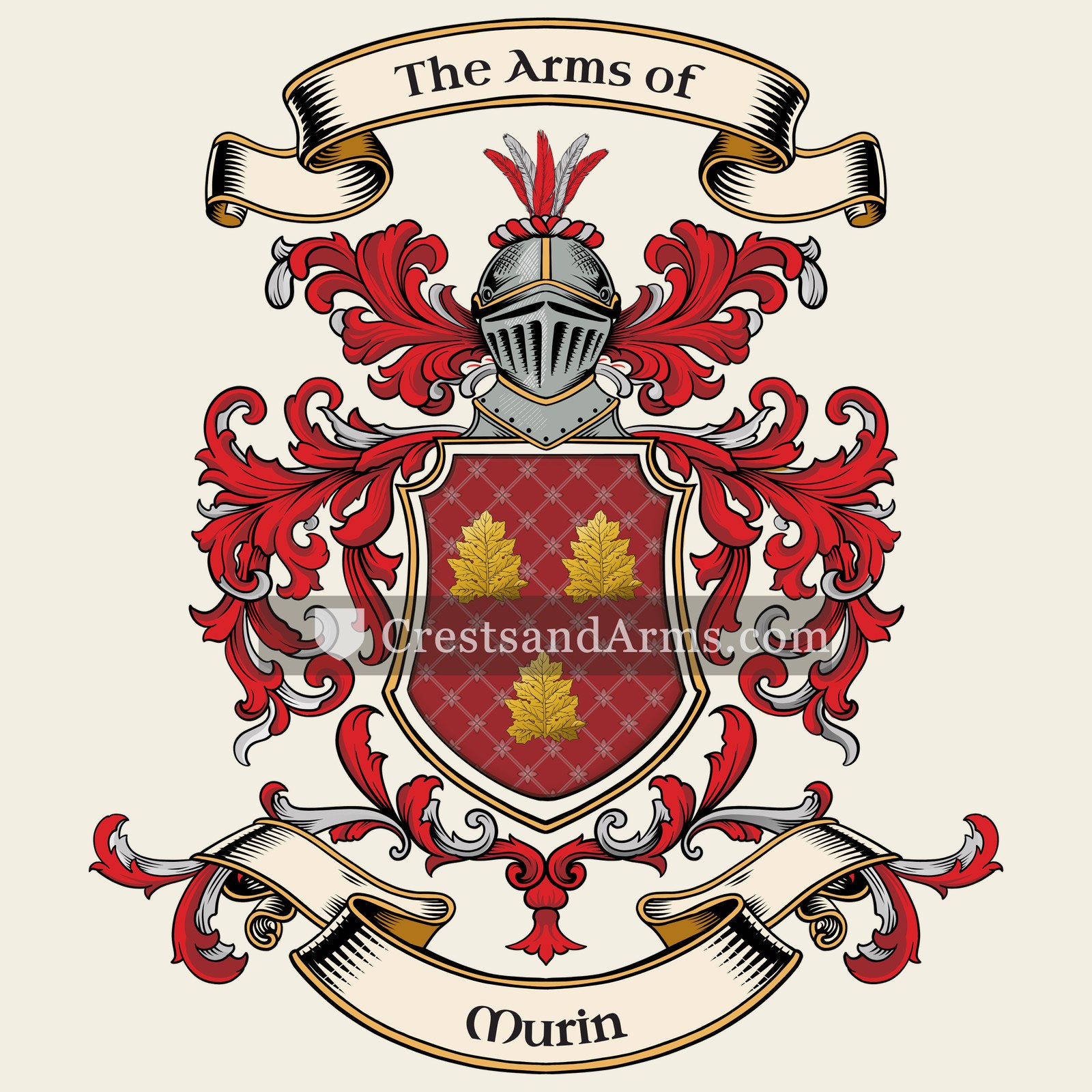 The Murin coat of arms, drawn from the recorded blazon