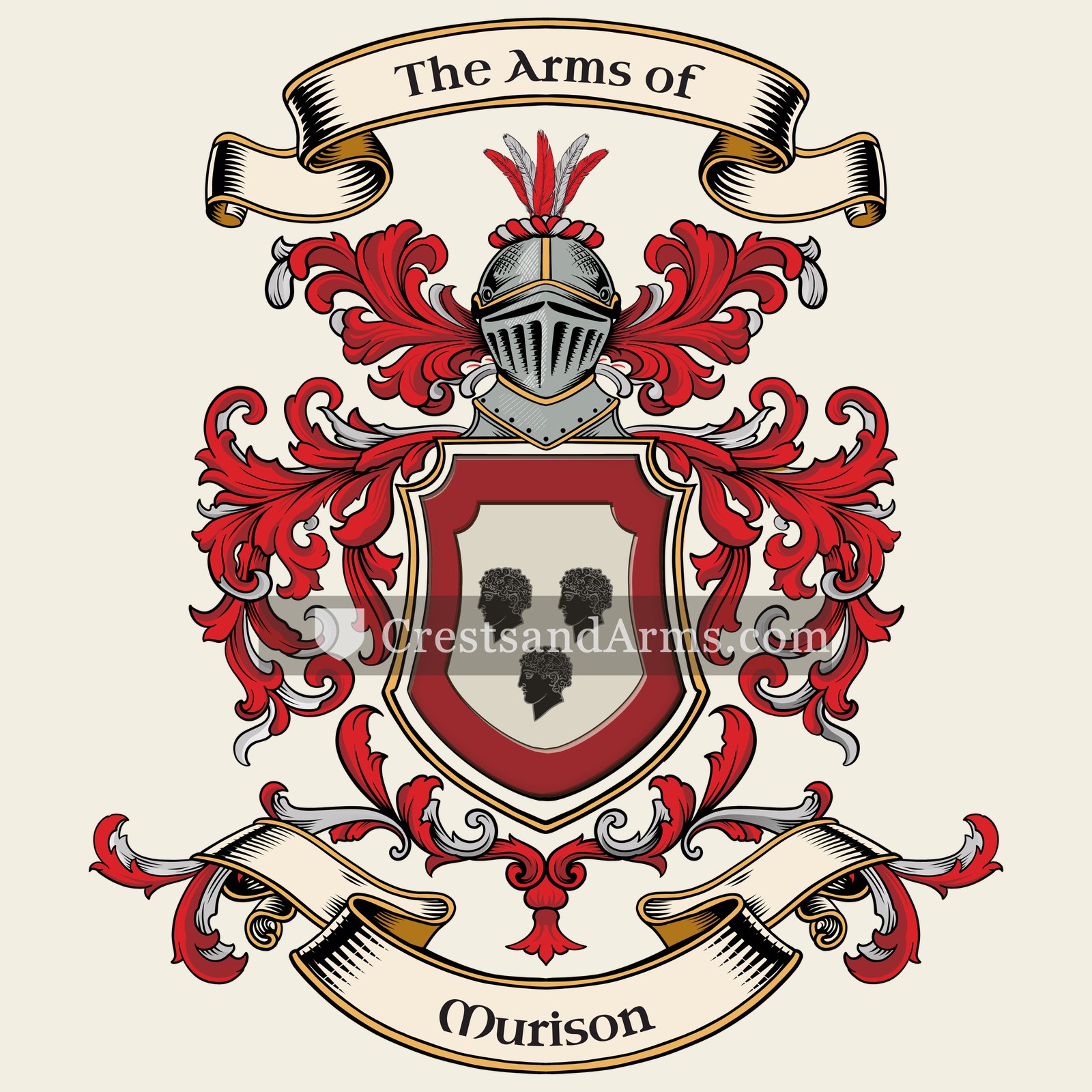 The Murison coat of arms, drawn from the recorded blazon