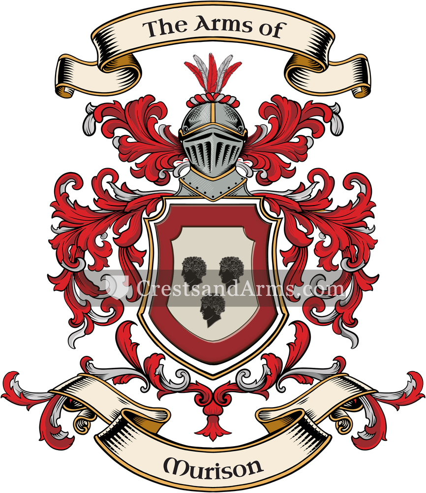 The Murison coat of arms, drawn from the recorded blazon