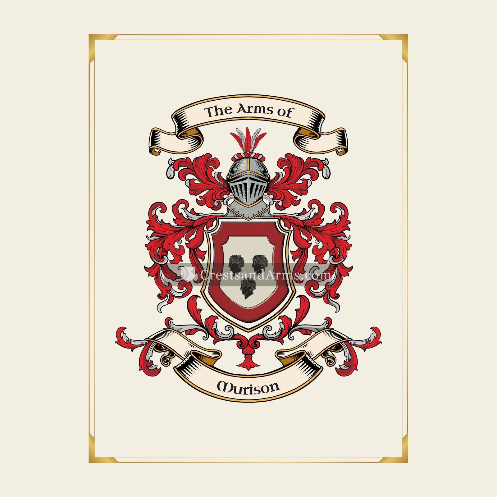 With gold border