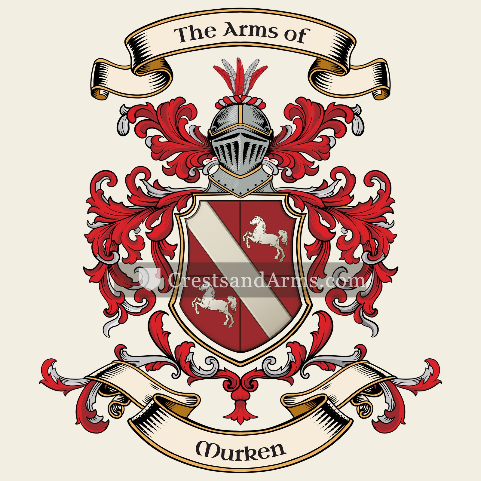 The Murken coat of arms, drawn from the recorded blazon
