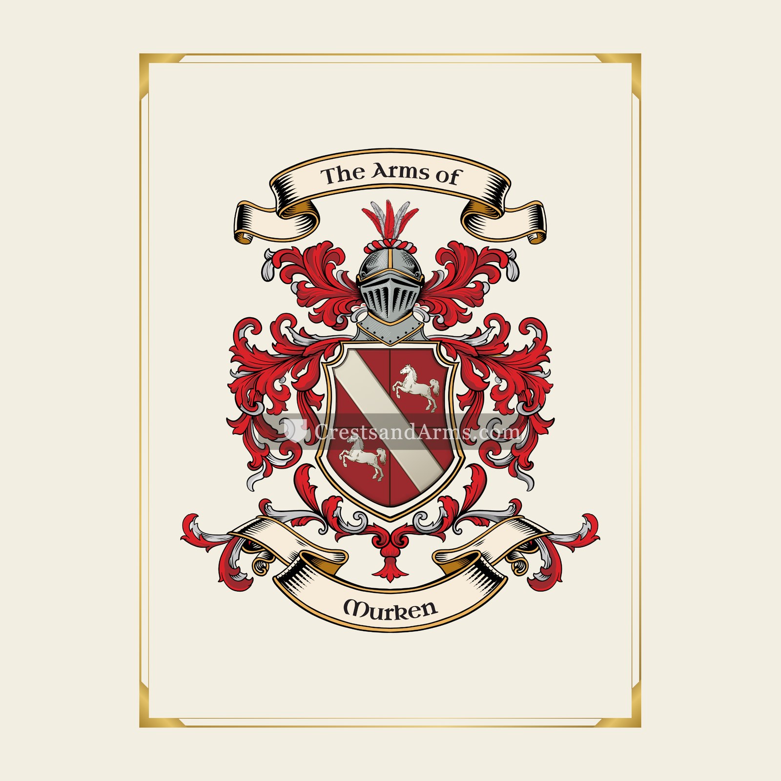 With gold border