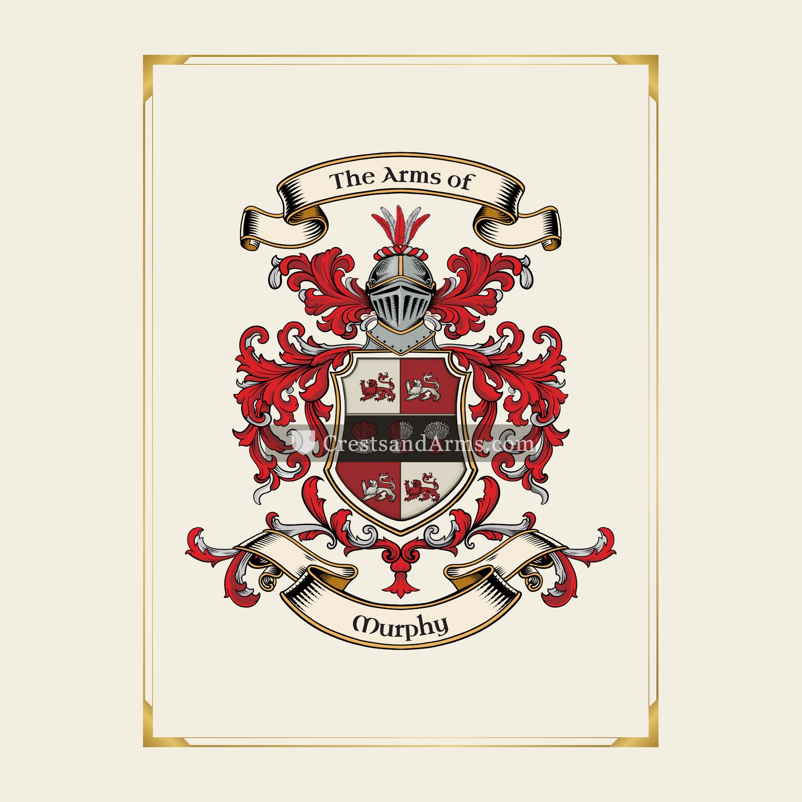 With gold border