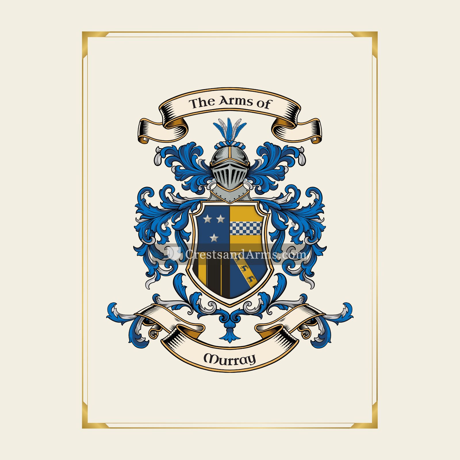 With gold border