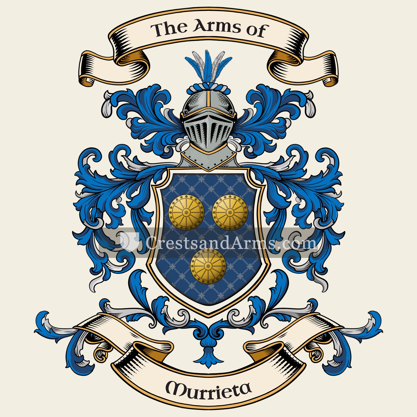 The Murrieta coat of arms, drawn from the recorded blazon