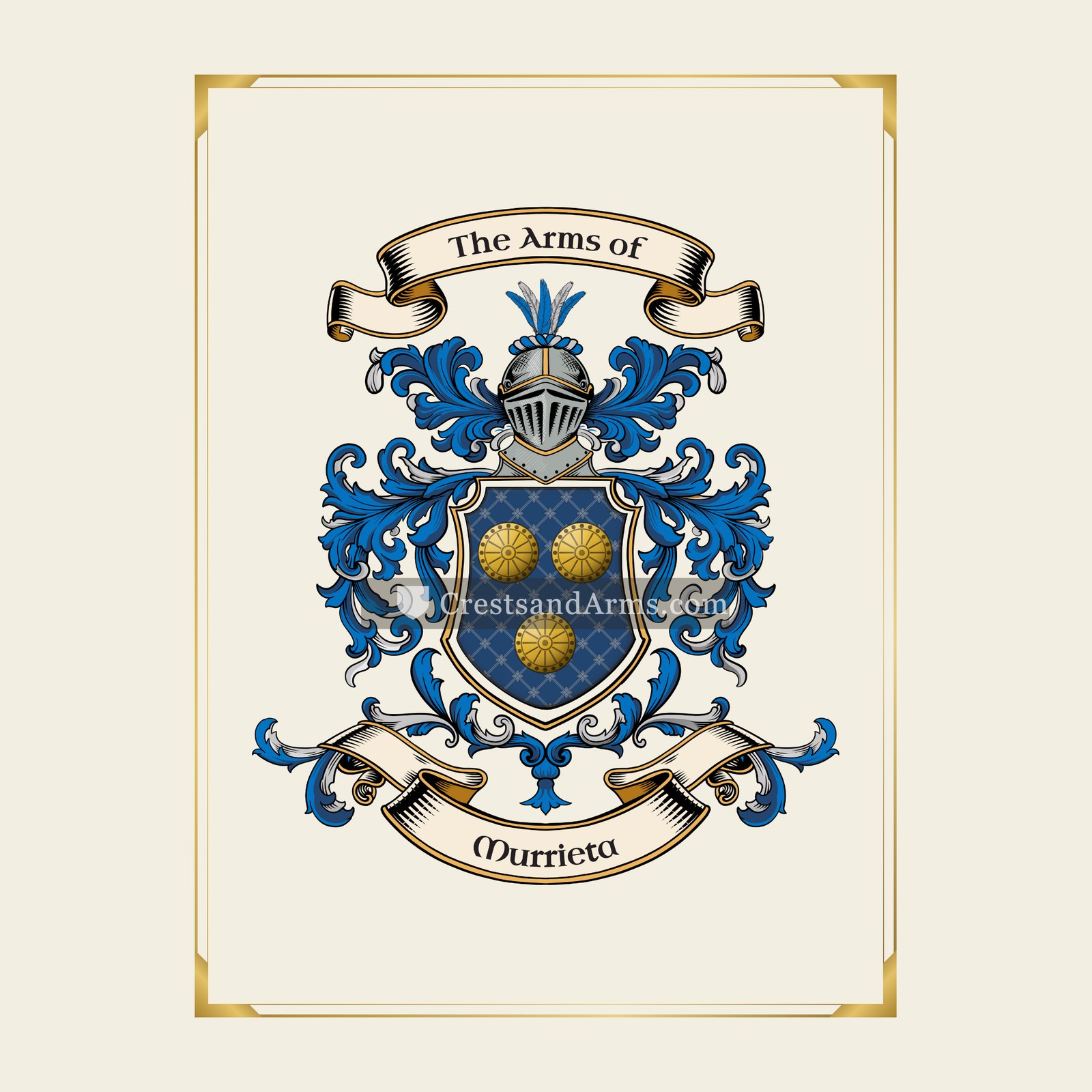 With gold border