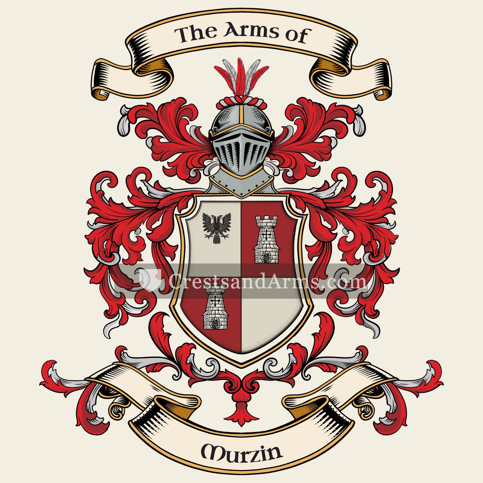 The Murzin coat of arms, drawn from the recorded blazon