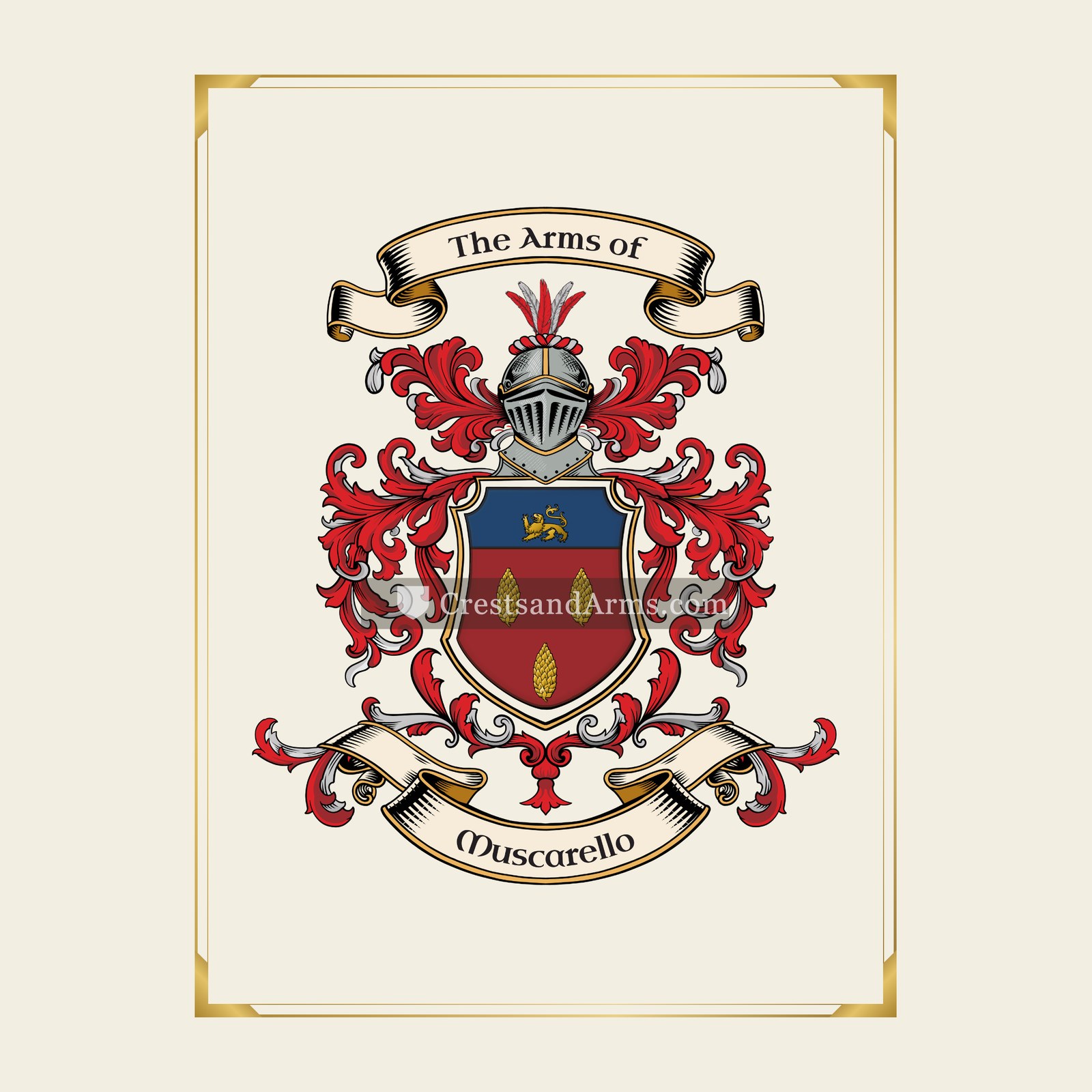 With gold border