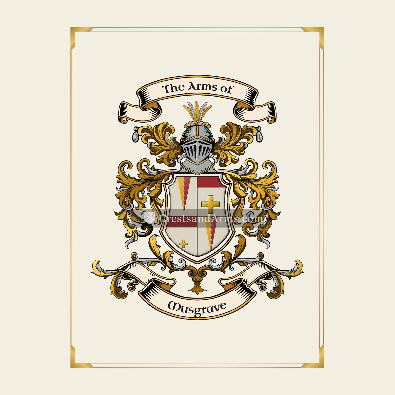 With gold border