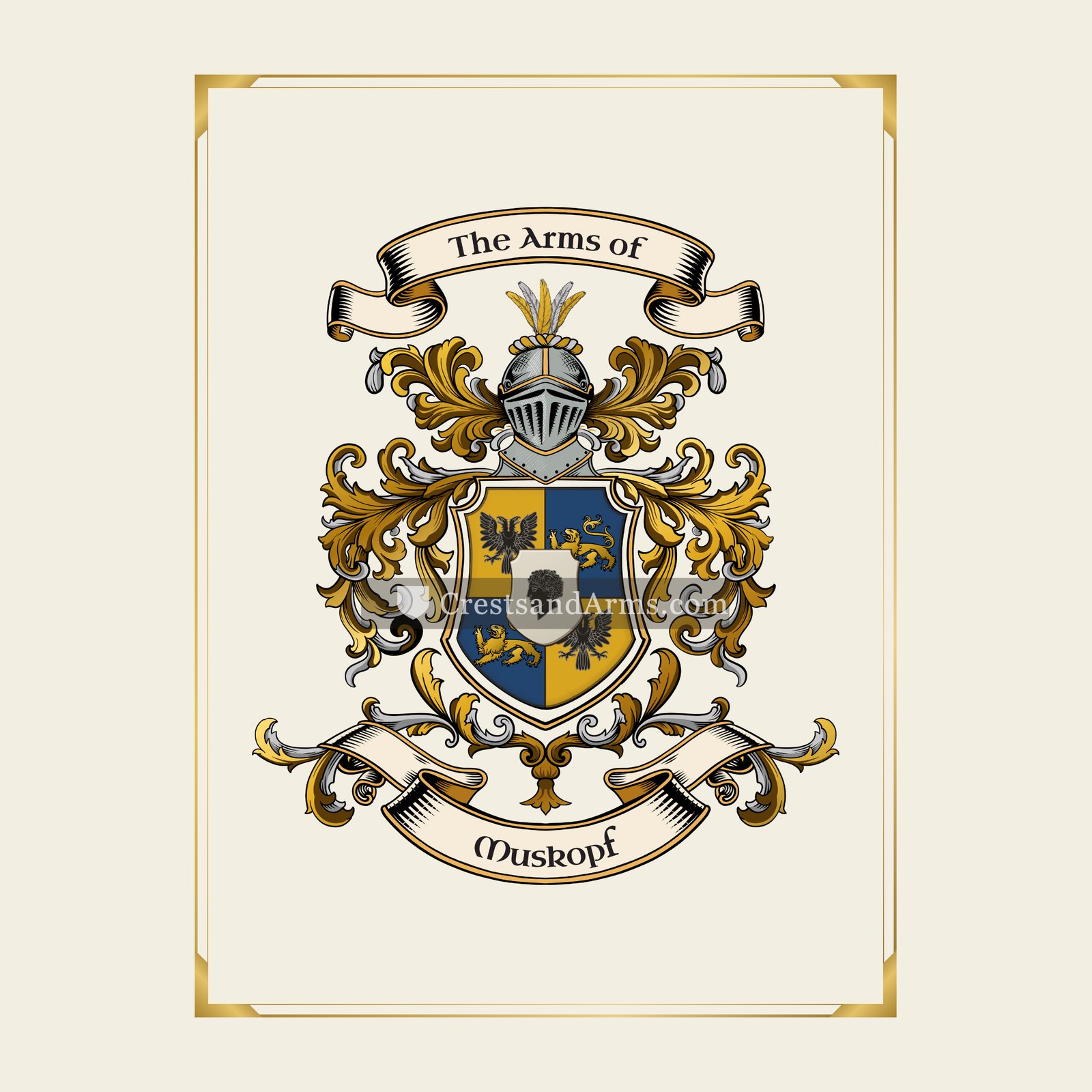 With gold border