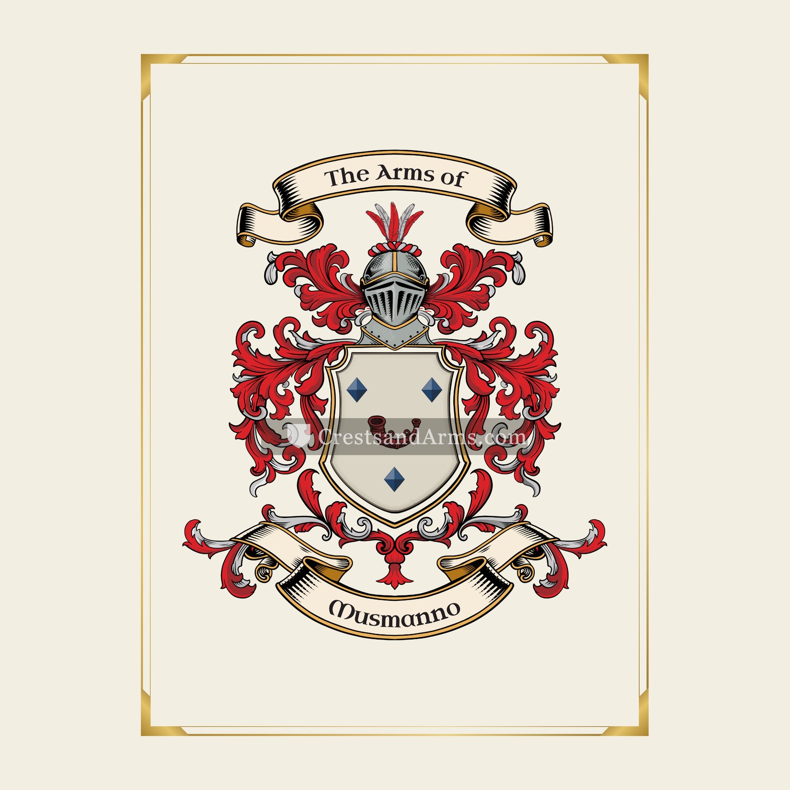 With gold border