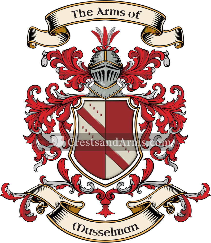 The Musselman coat of arms, drawn from the recorded blazon