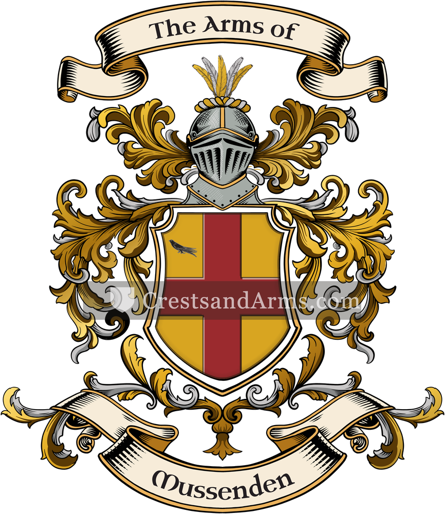 The Mussenden coat of arms, drawn from the recorded blazon