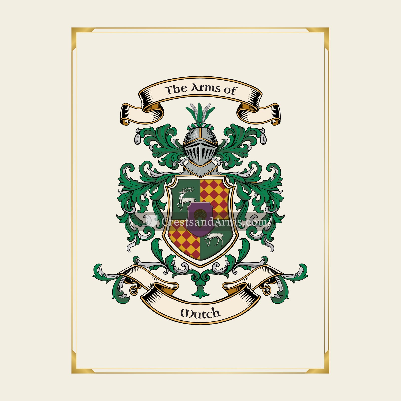 With gold border