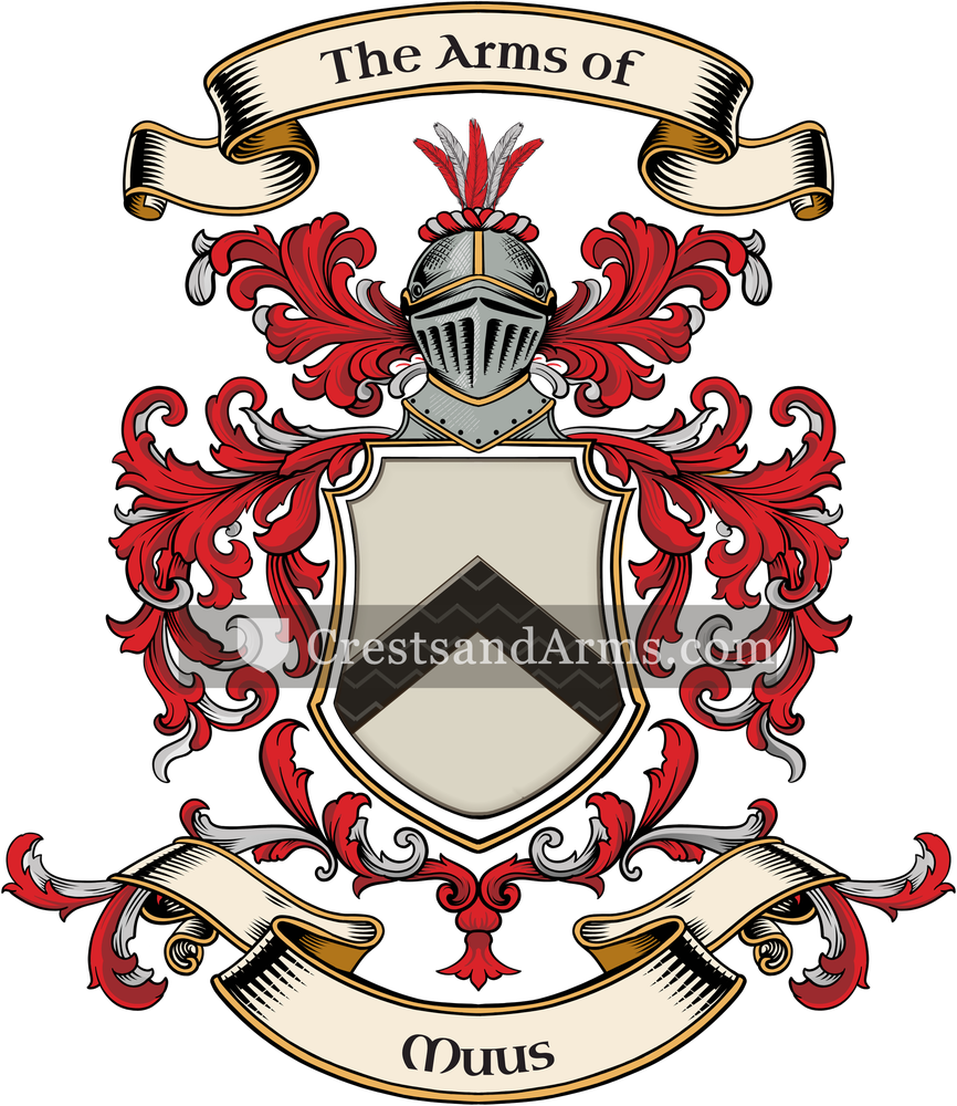 The Muus coat of arms, drawn from the recorded blazon