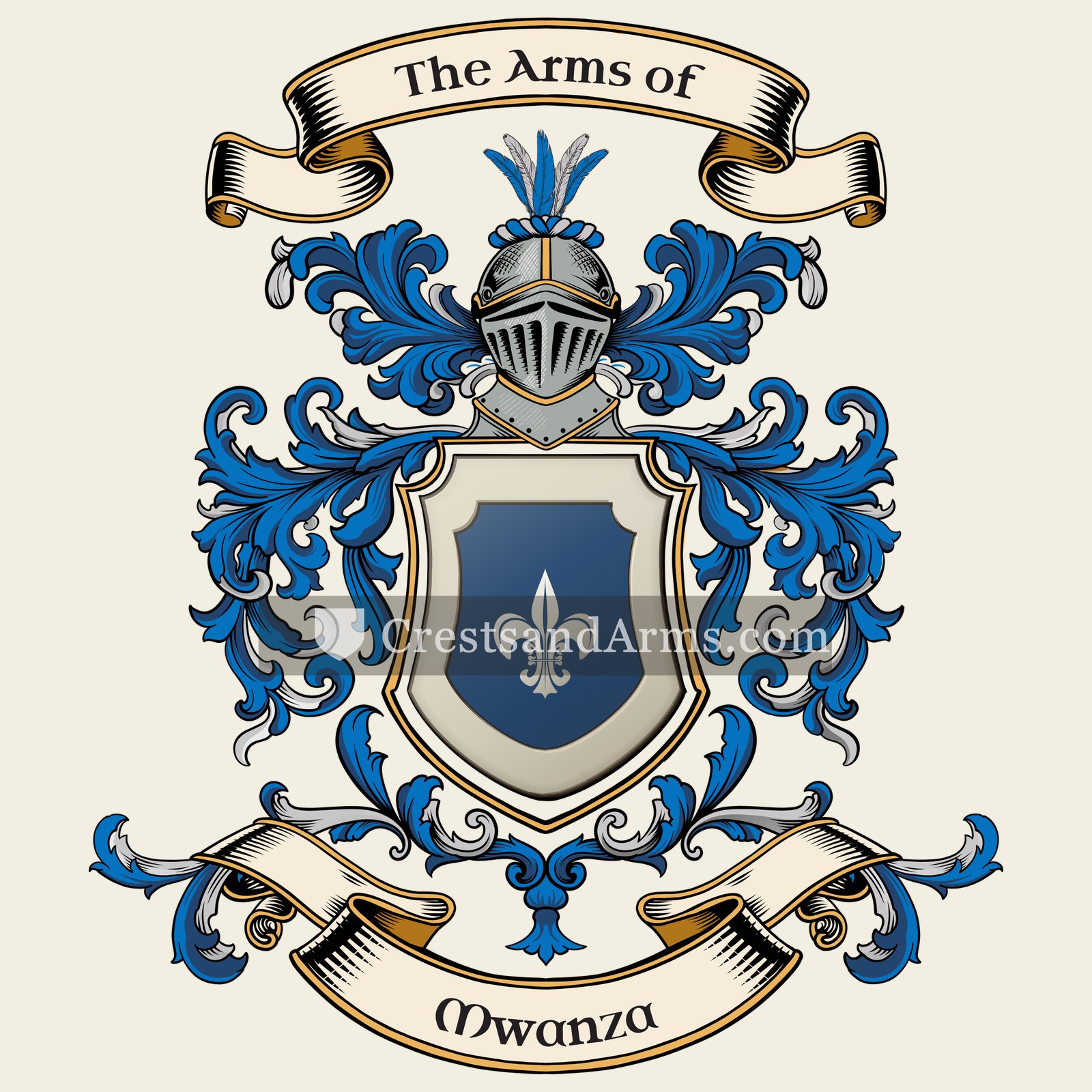 The Mwanza coat of arms, drawn from the recorded blazon