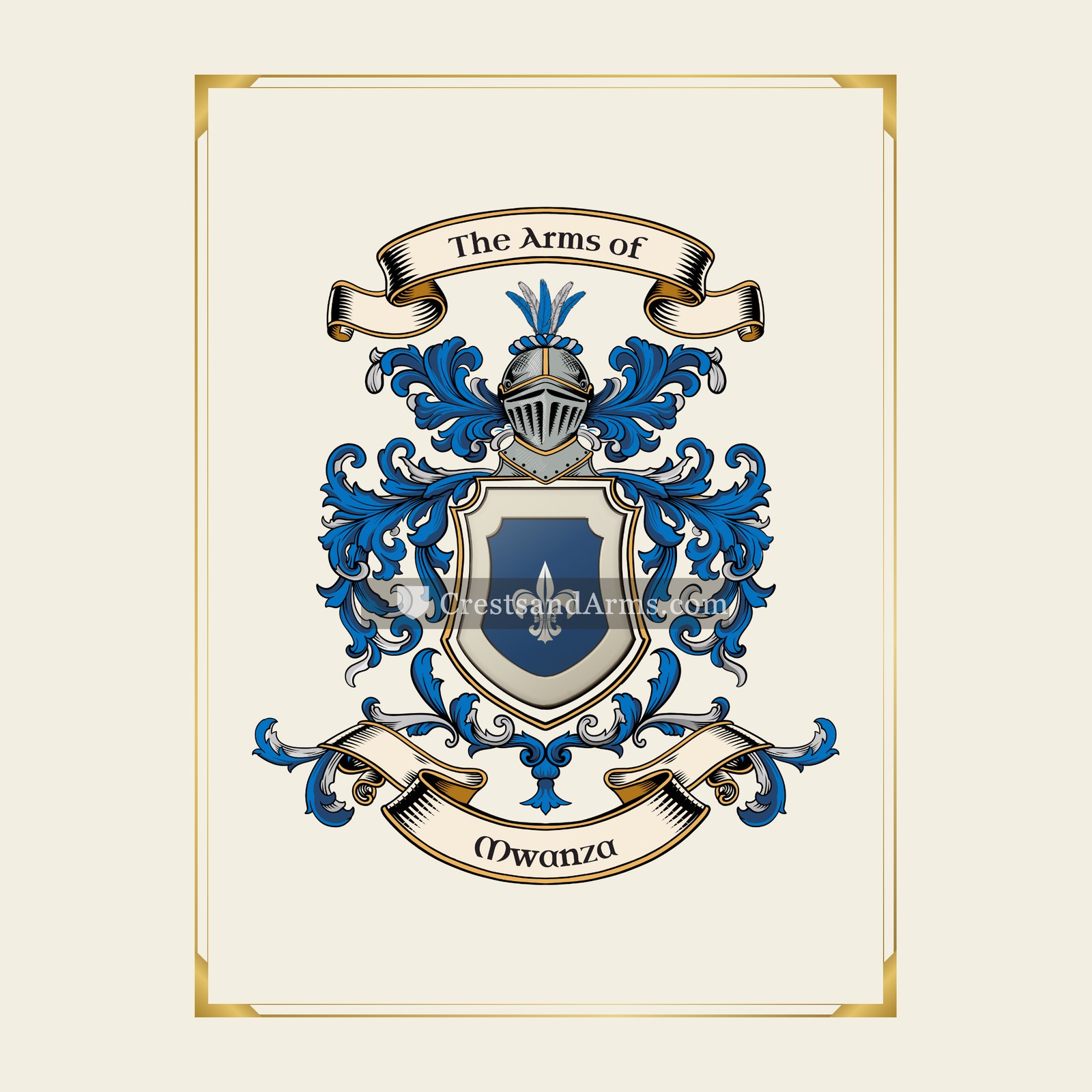 With gold border
