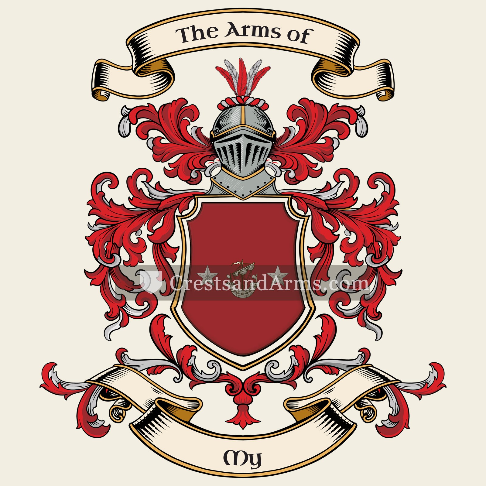 The My coat of arms, drawn from the recorded blazon
