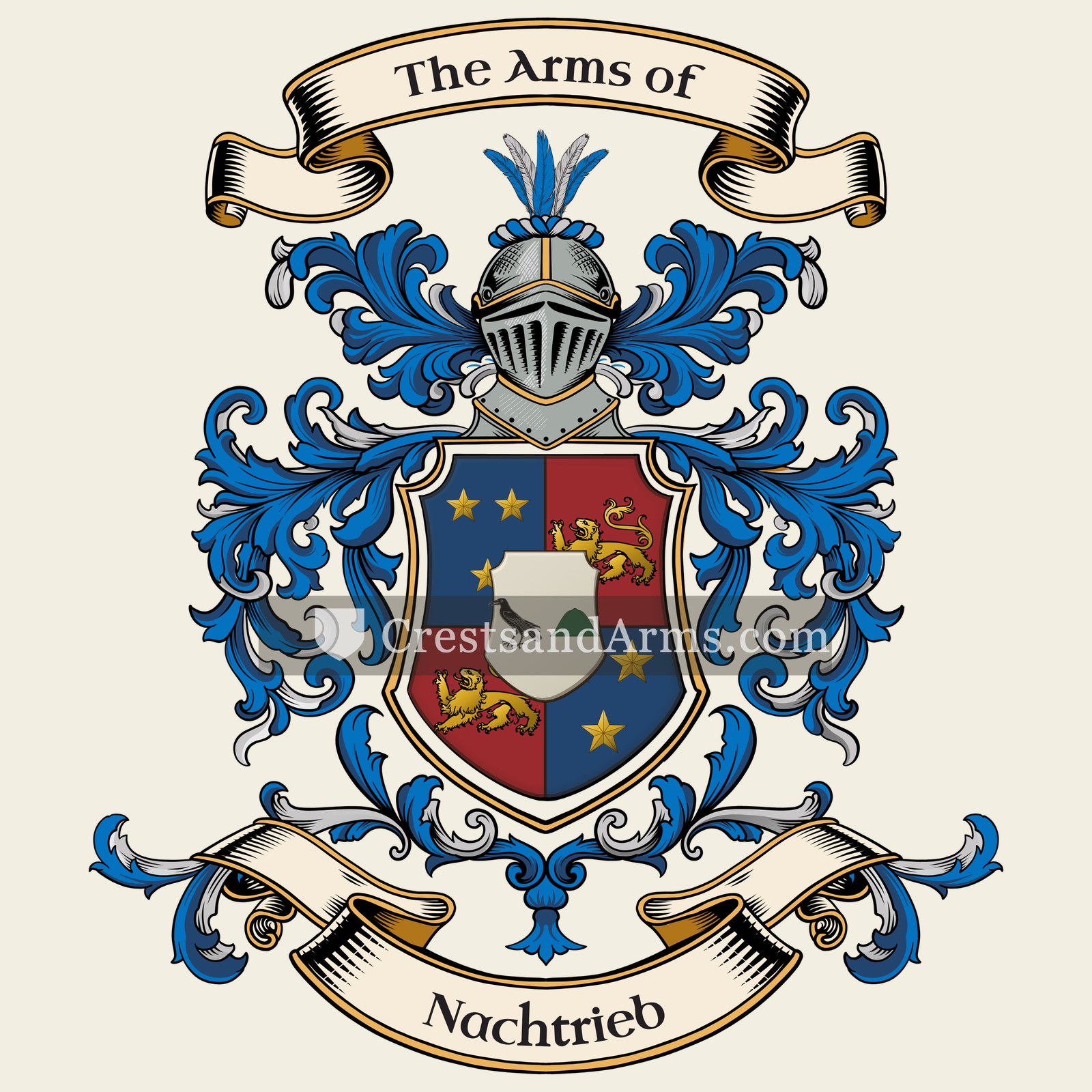 The Nachtrieb coat of arms, drawn from the recorded blazon