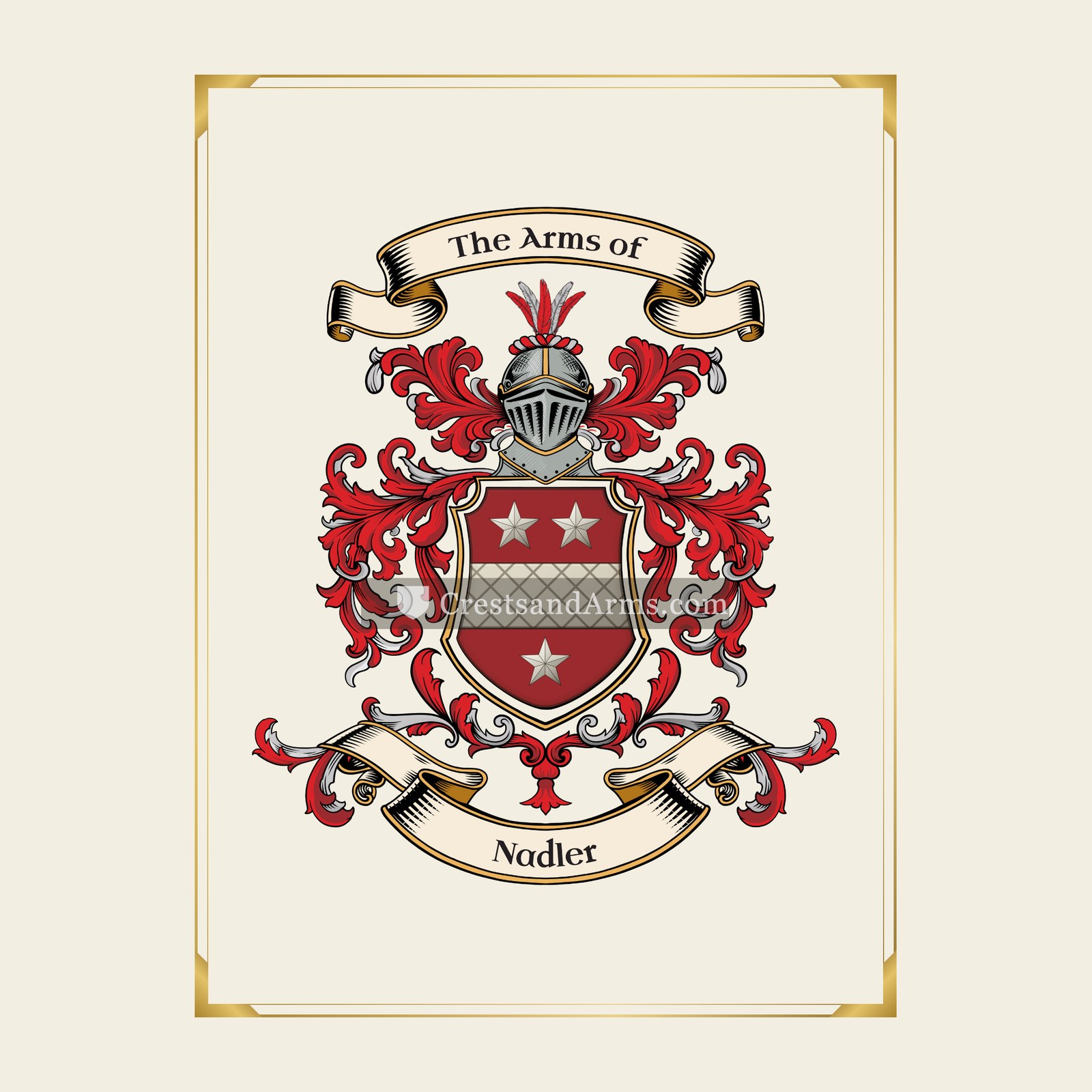With gold border