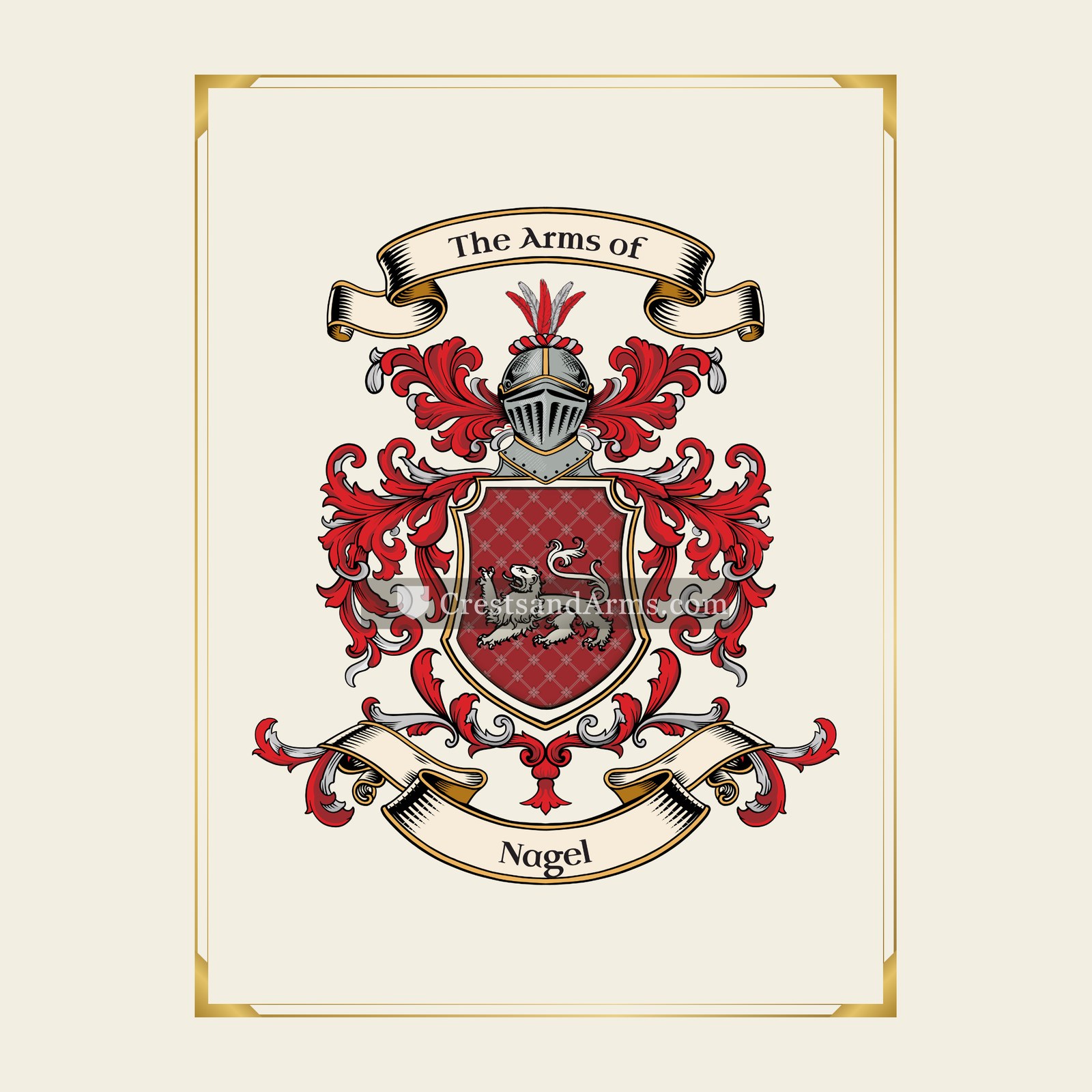With gold border