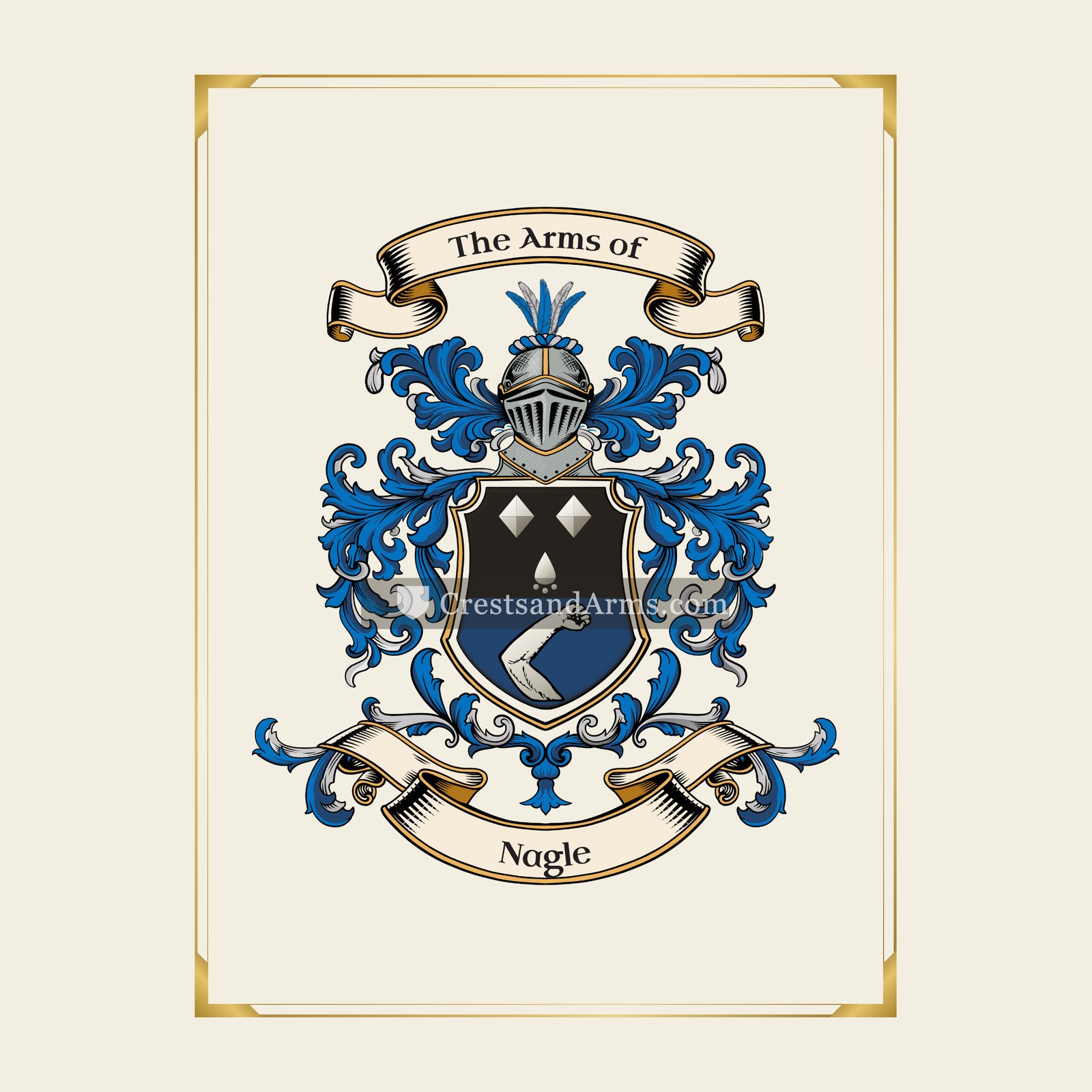 With gold border