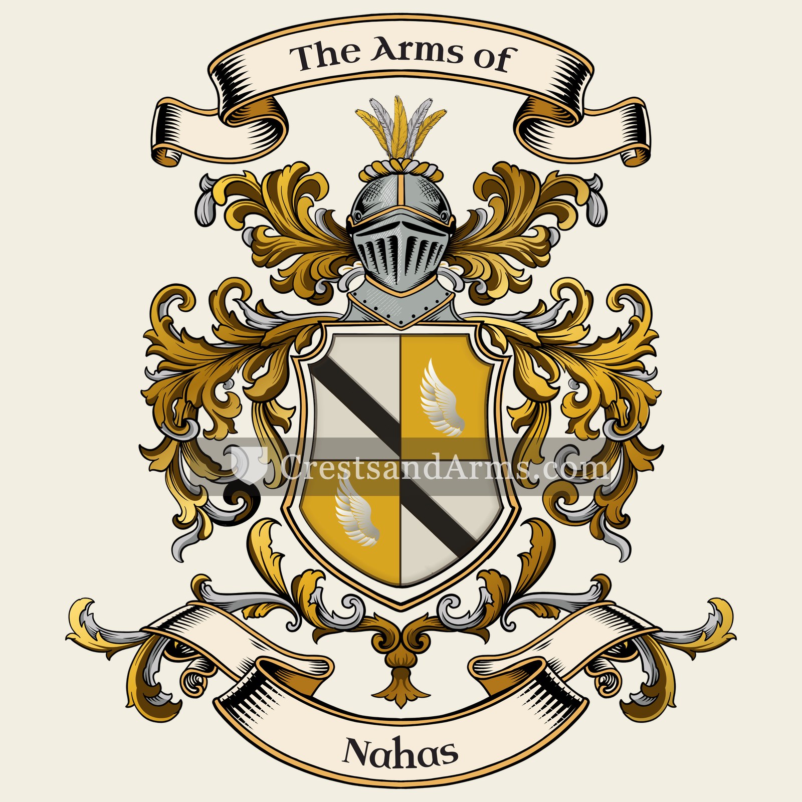 The Nahas coat of arms, drawn from the recorded blazon