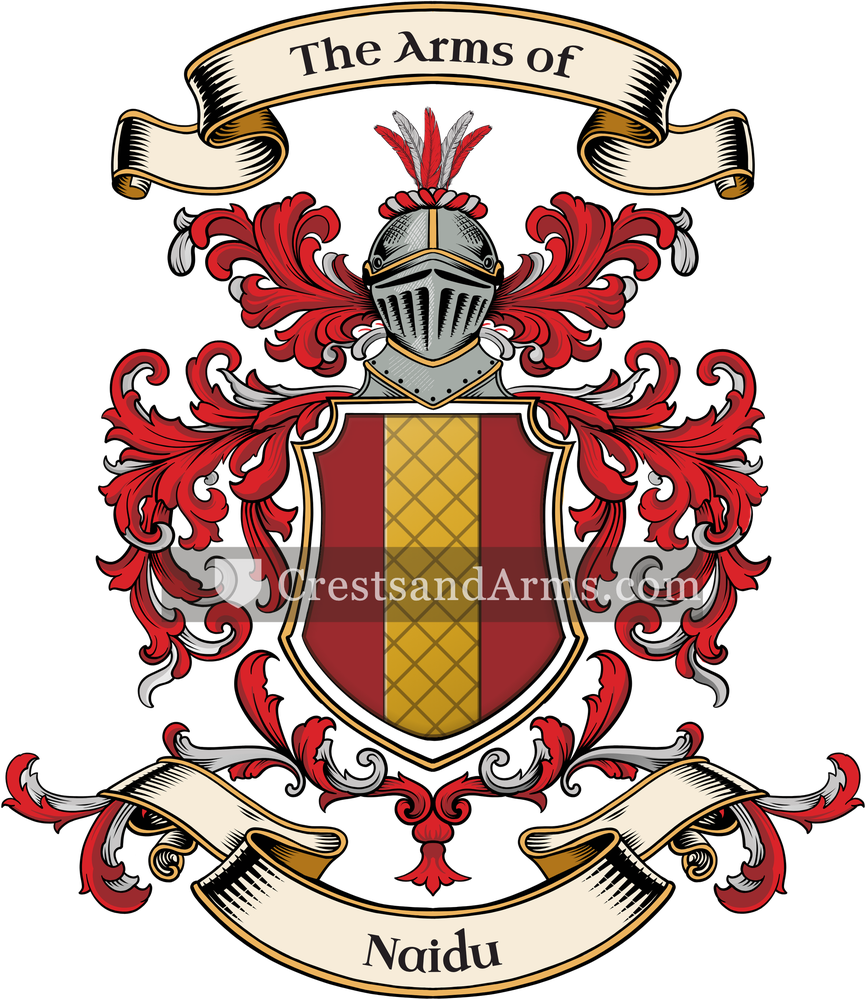 The Naidu coat of arms, drawn from the recorded blazon