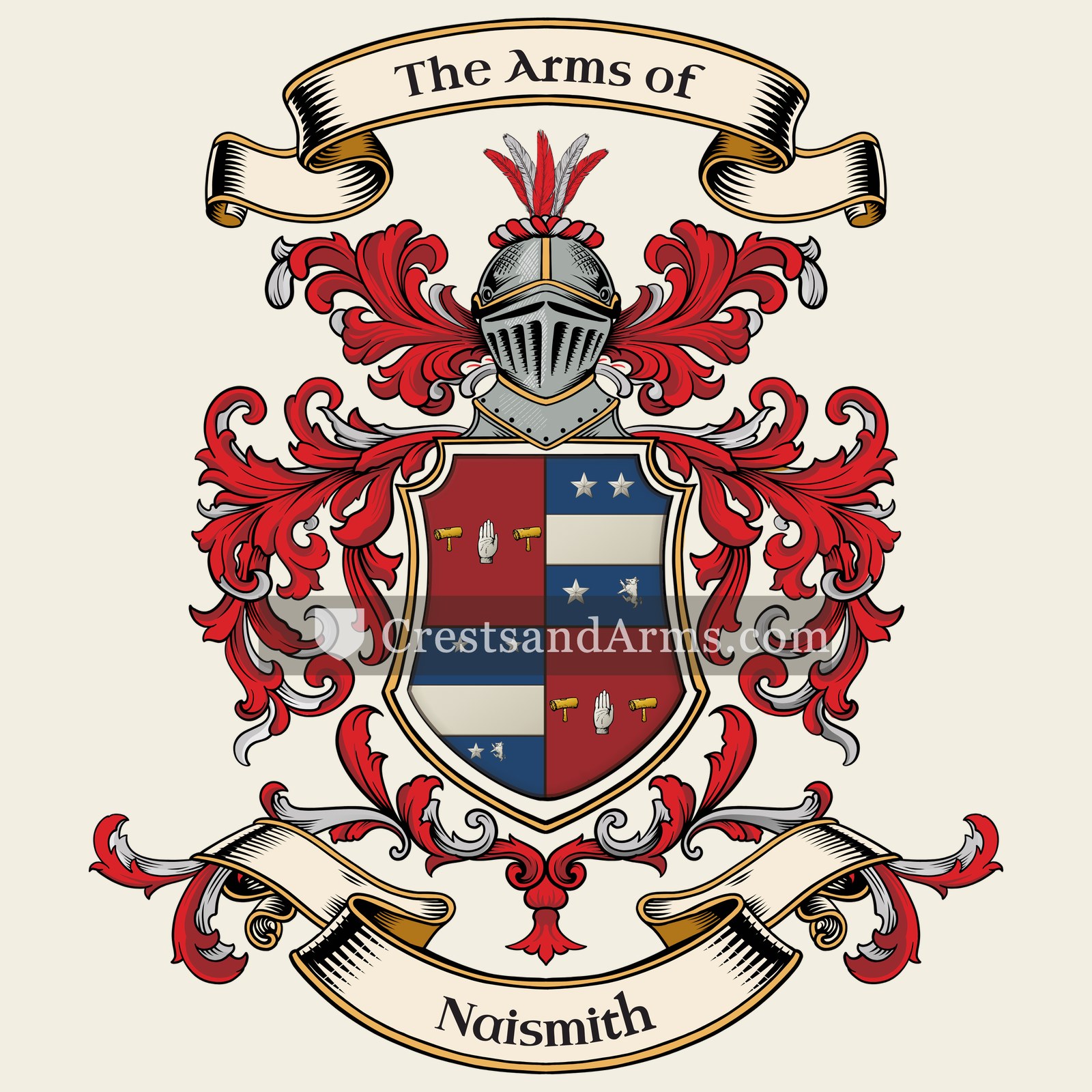 The Naismith coat of arms, drawn from the recorded blazon