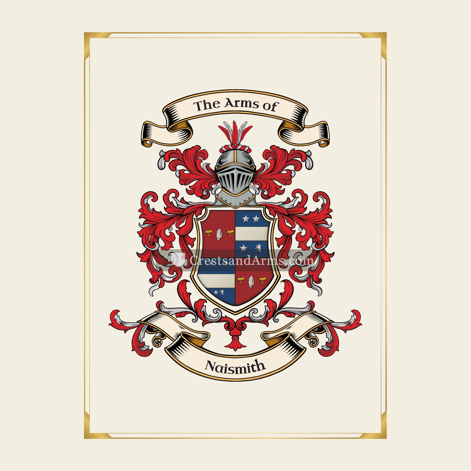 With gold border