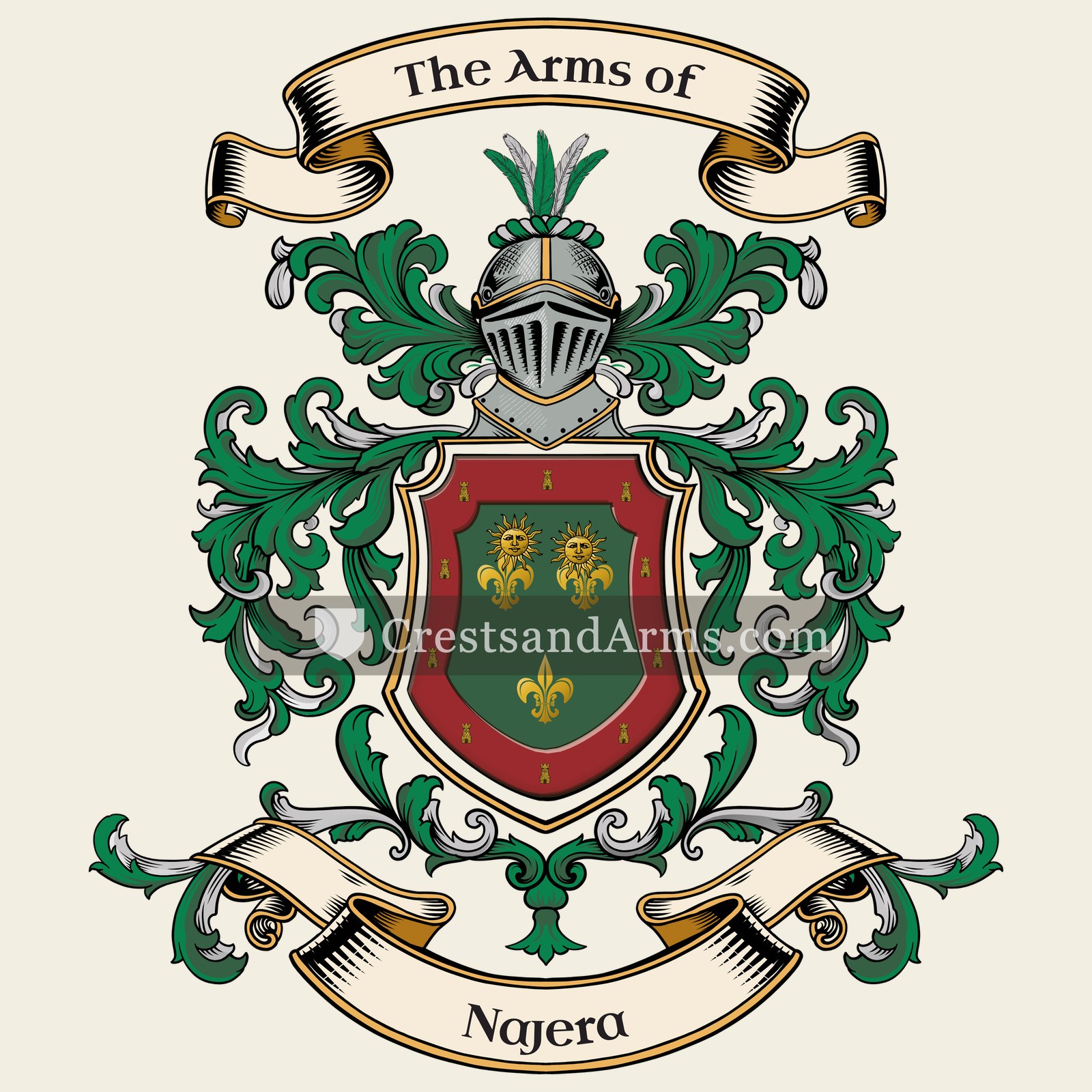 The Najera coat of arms, drawn from the recorded blazon