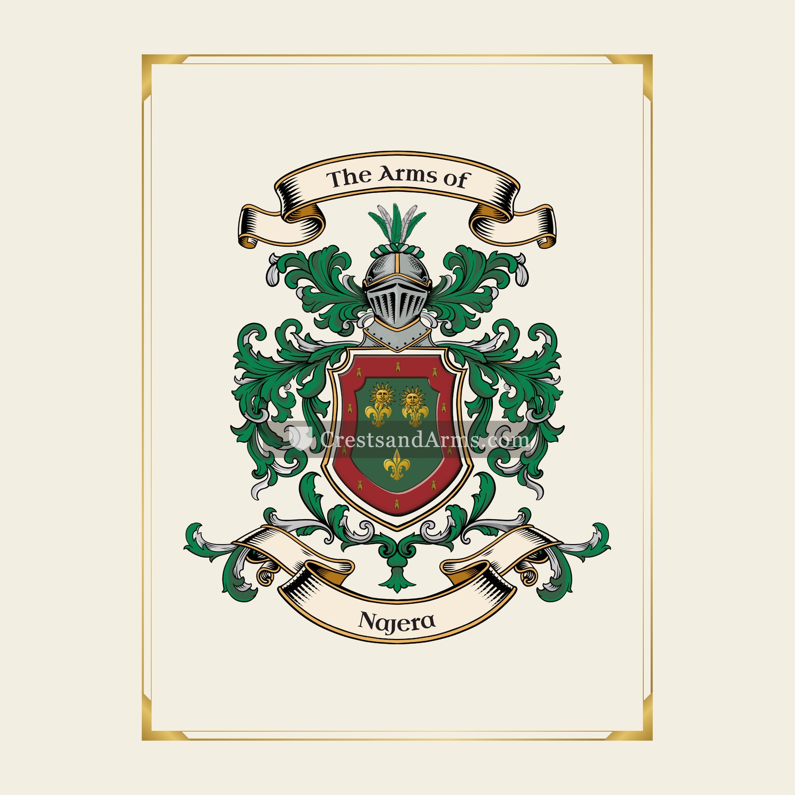 With gold border