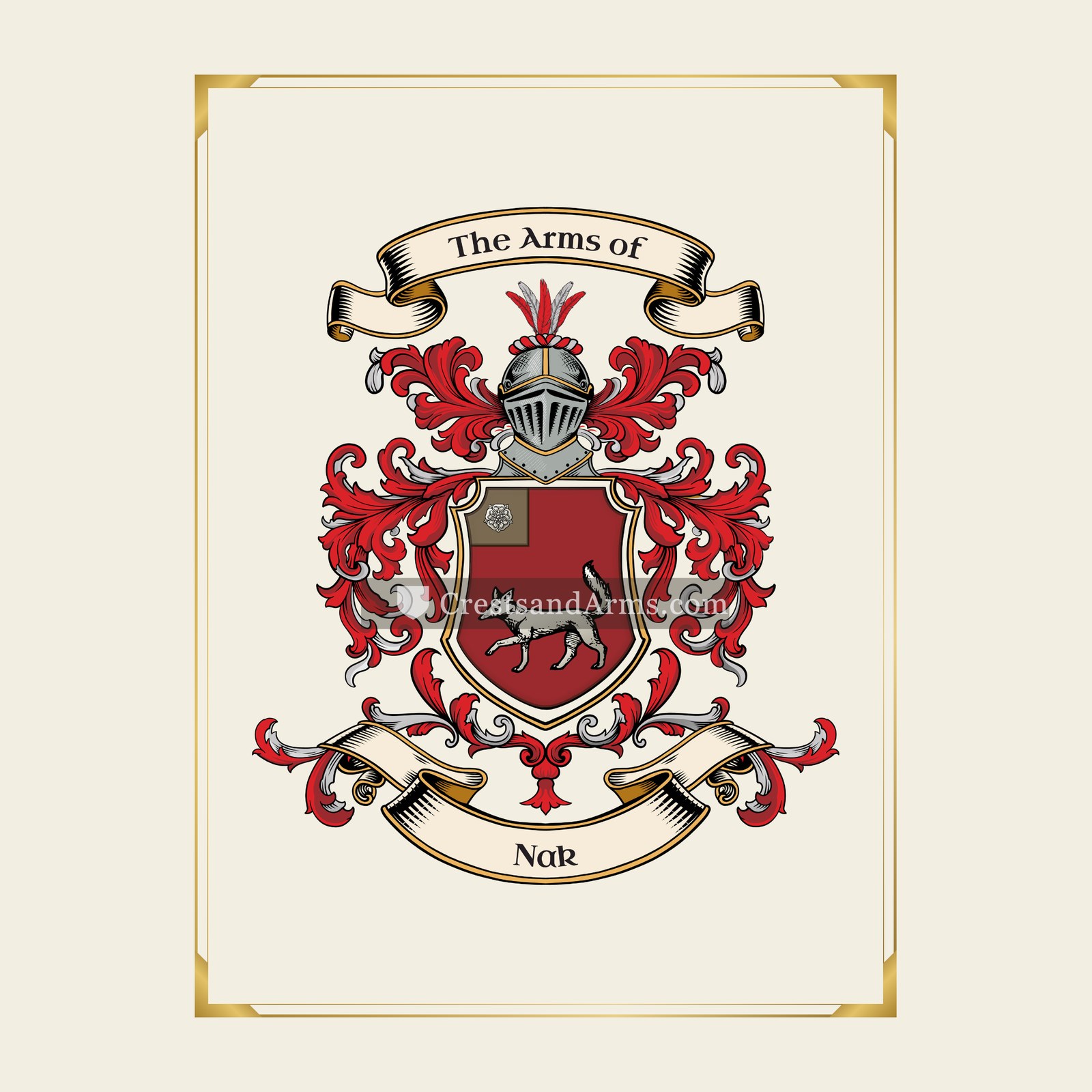 With gold border