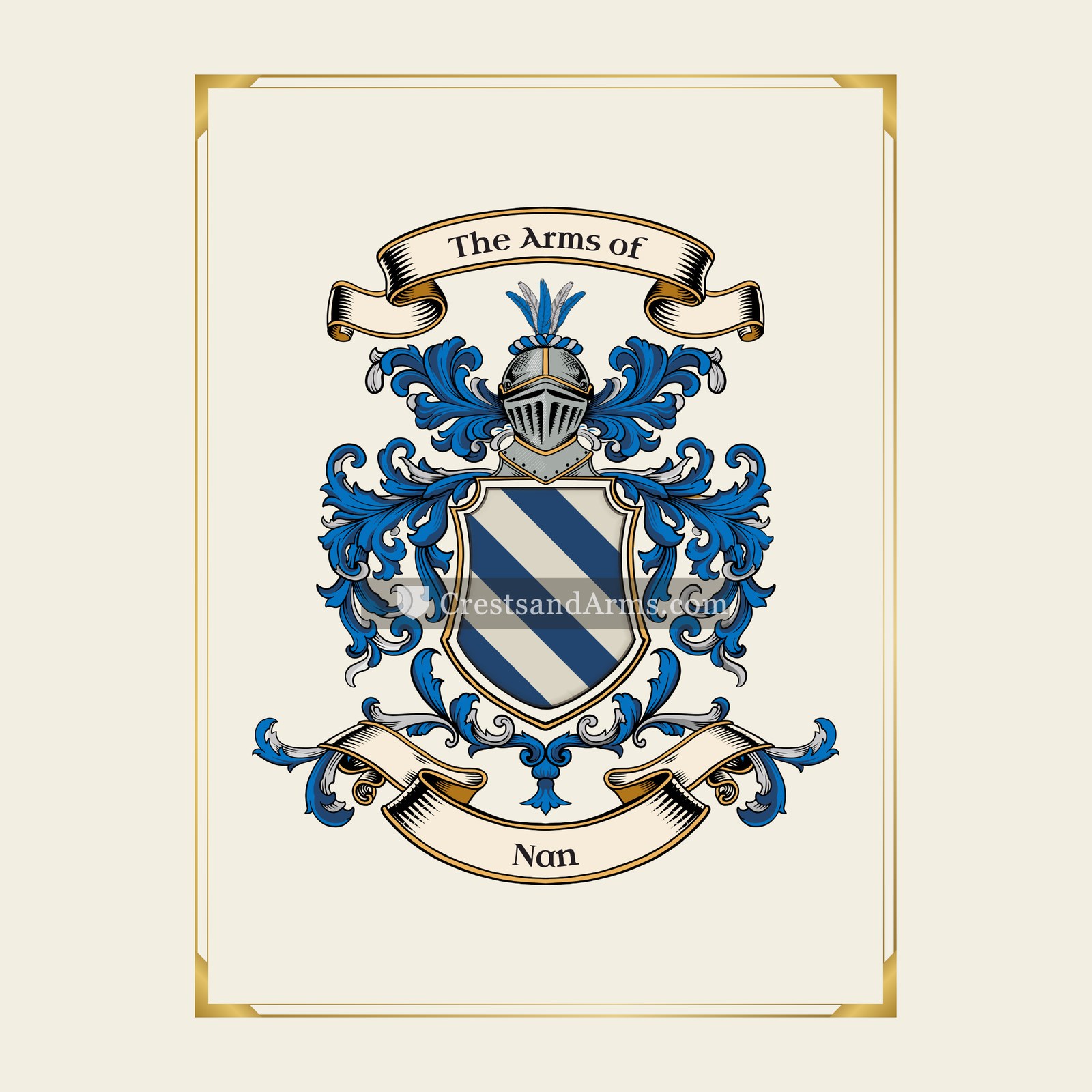 With gold border