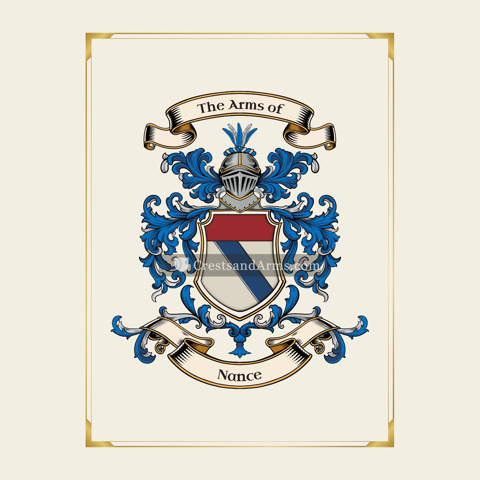 With gold border