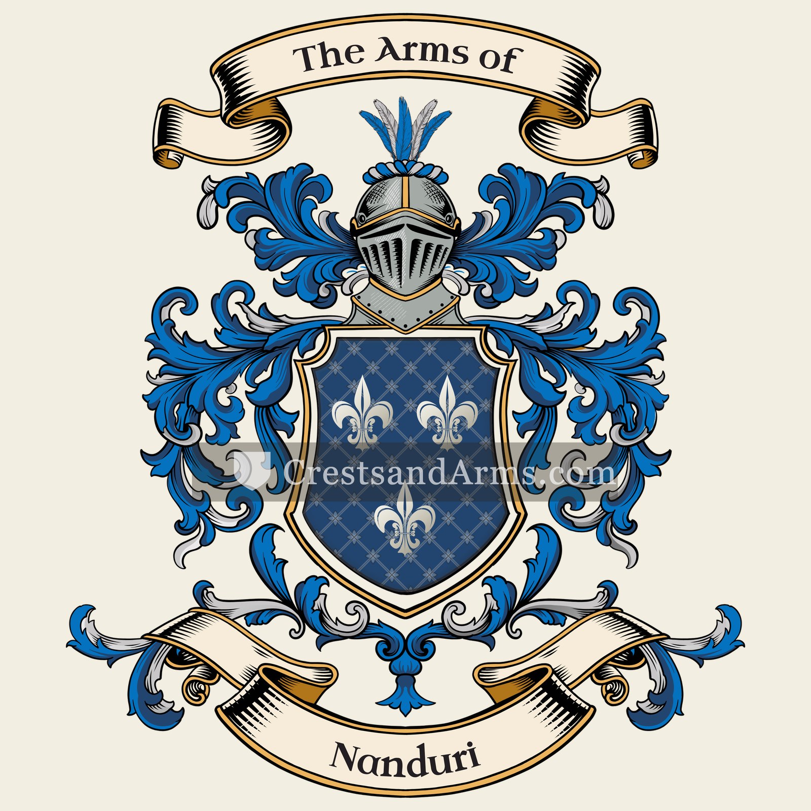 The Nanduri coat of arms, drawn from the recorded blazon