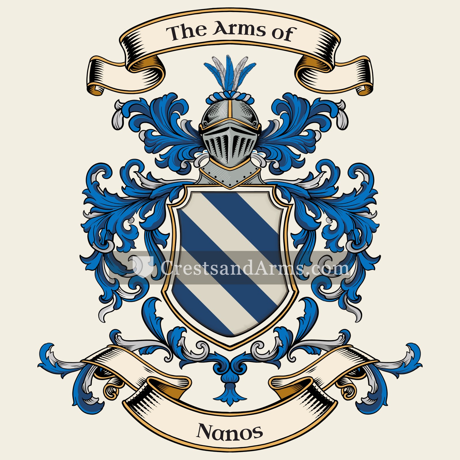 The Nanos coat of arms, drawn from the recorded blazon